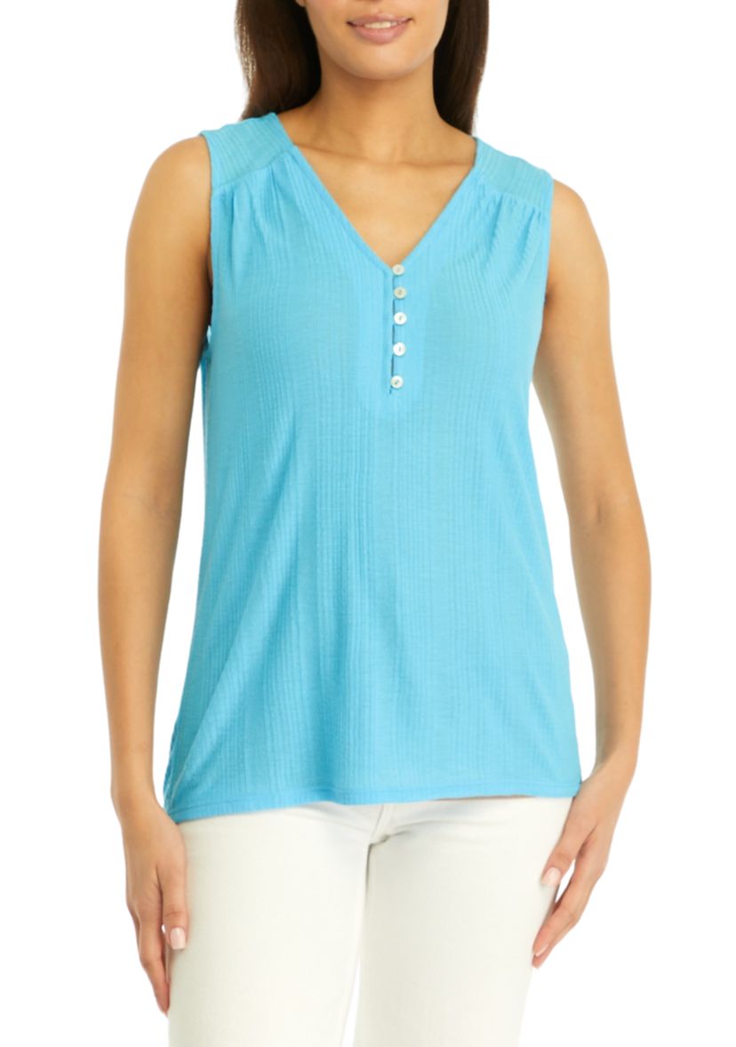 Womens Solid Sleeveless Tank Top