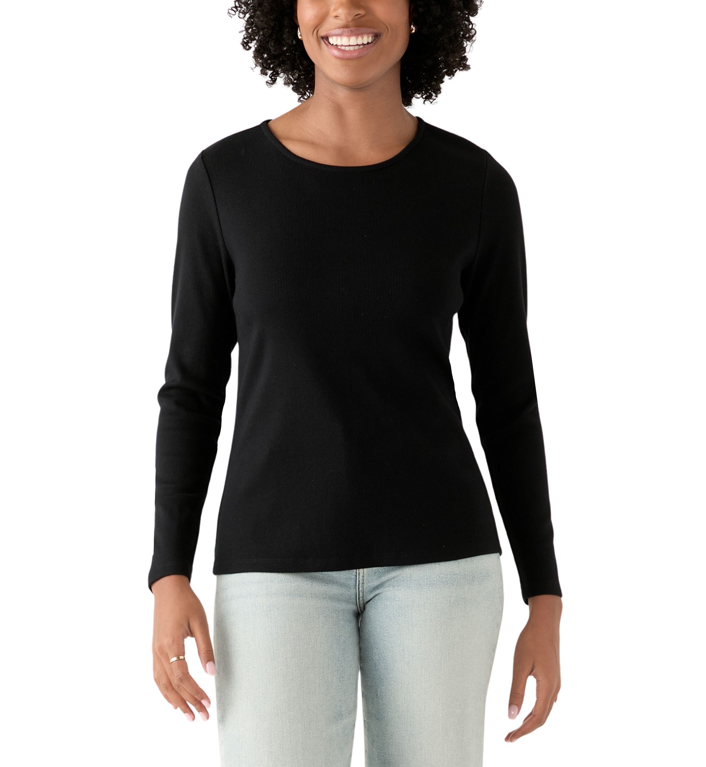 Womens Long Sleeve Envelope Button Sleeve T-Shirt