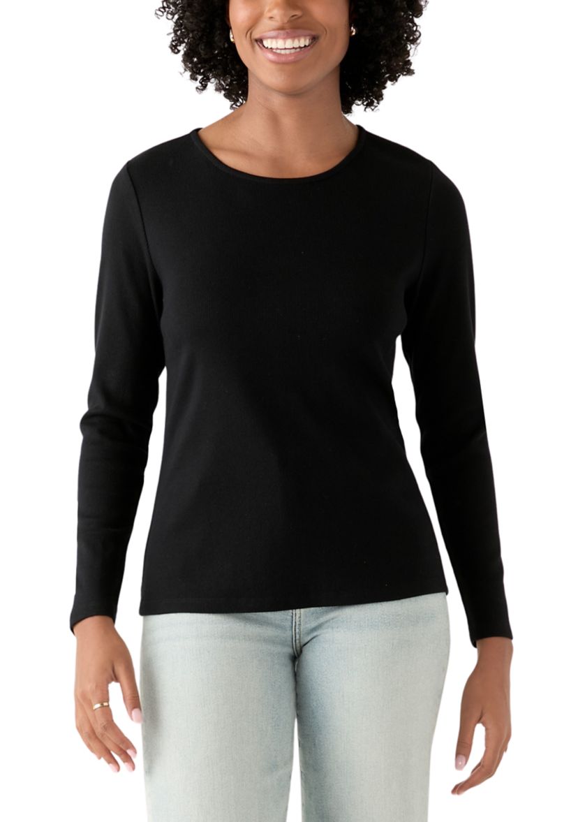 Womens Long Sleeve Envelope Button Sleeve T-Shirt