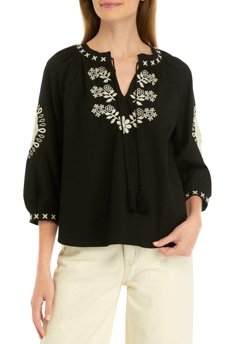 Petite Crochet Peasant Top 