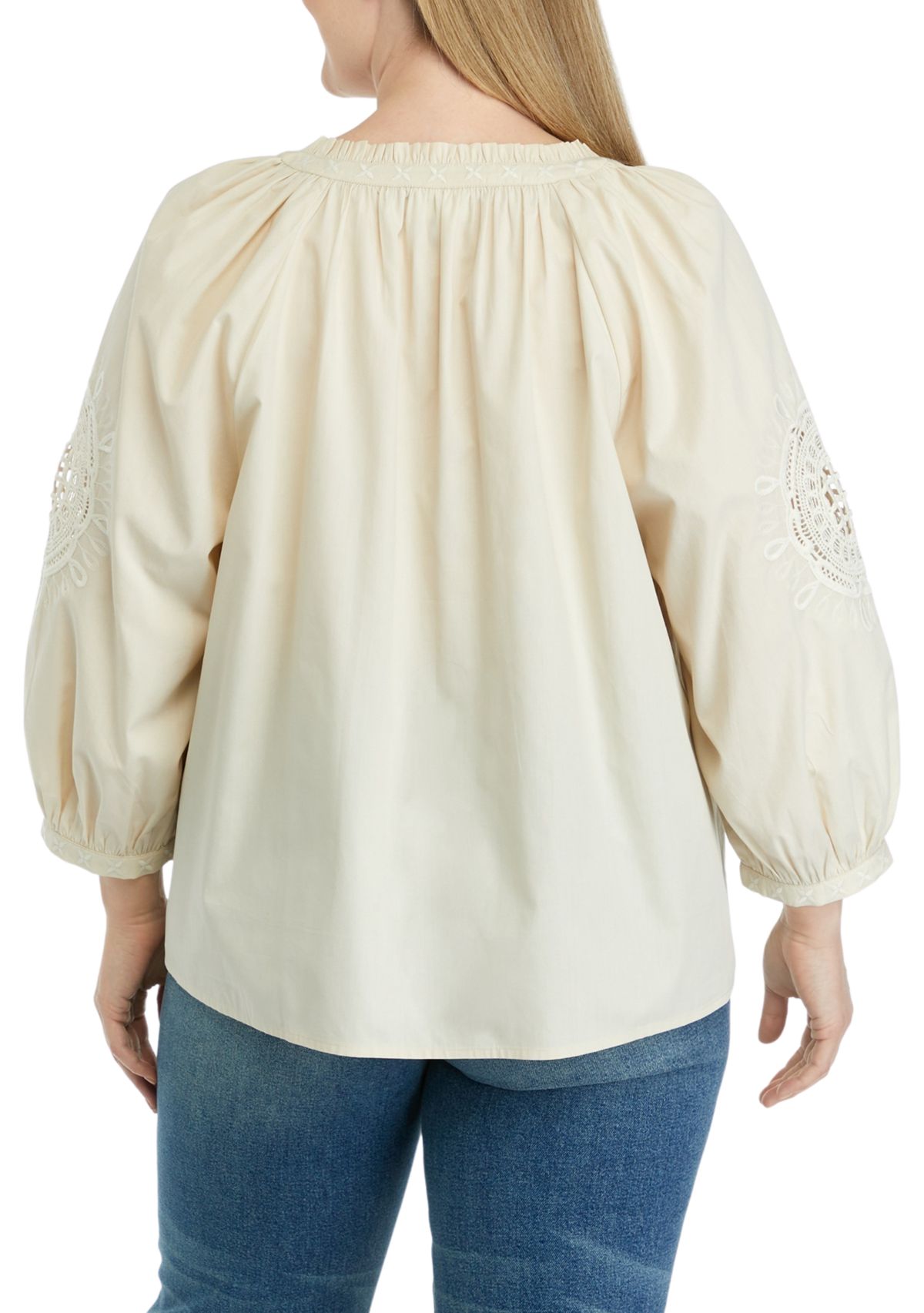 Plus Size Crochet Peasant Top 