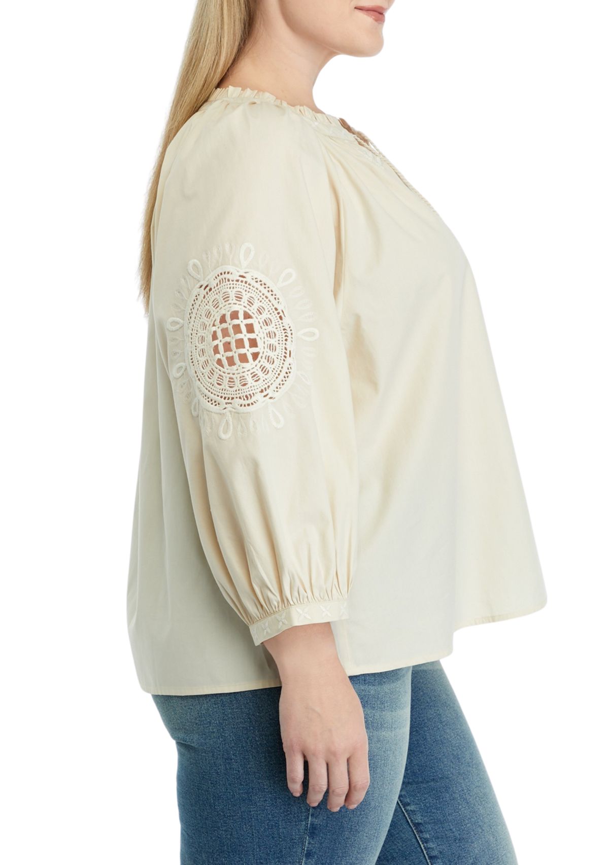 Plus Size Crochet Peasant Top 