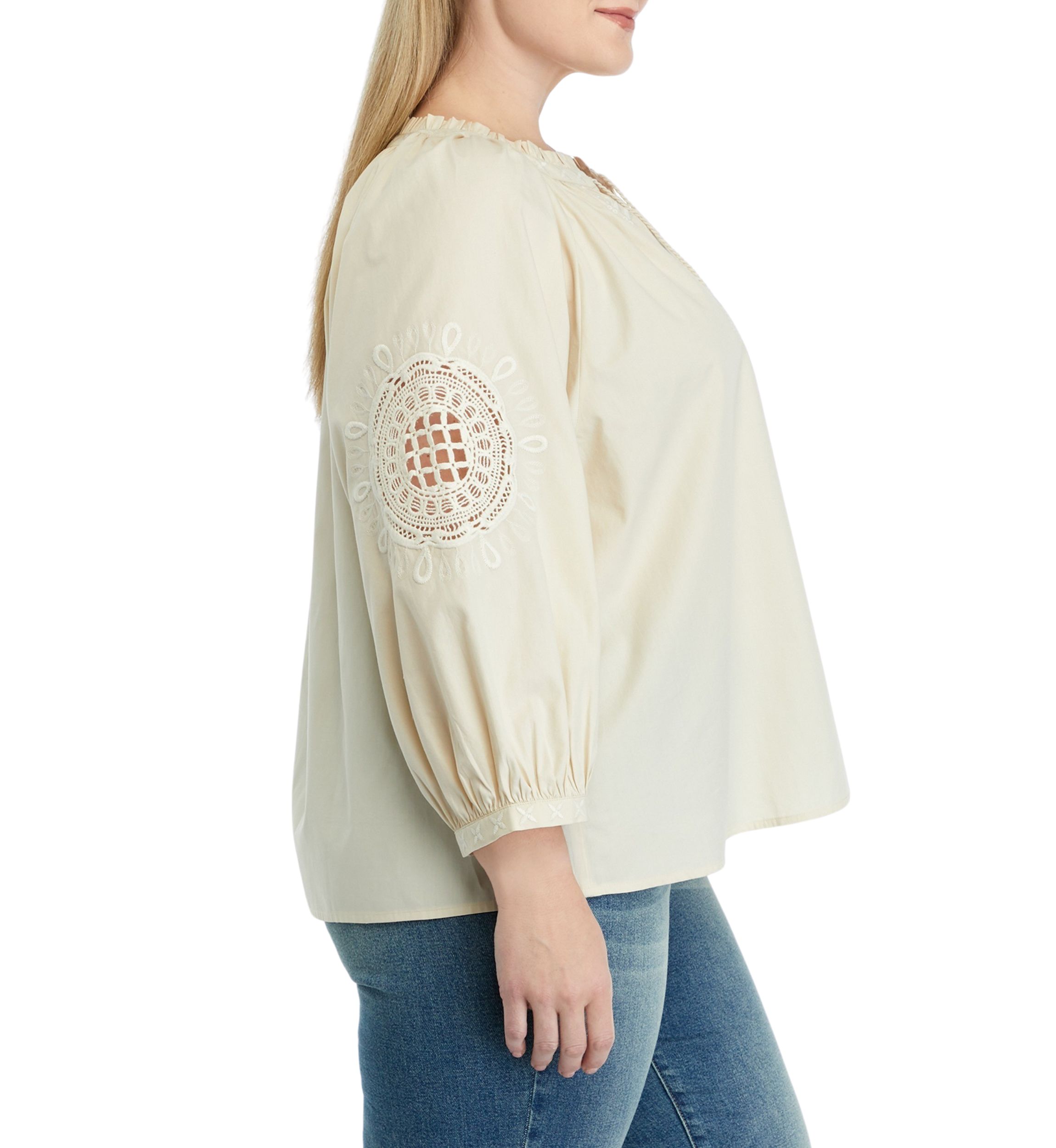 Plus Size Crochet Peasant Top 