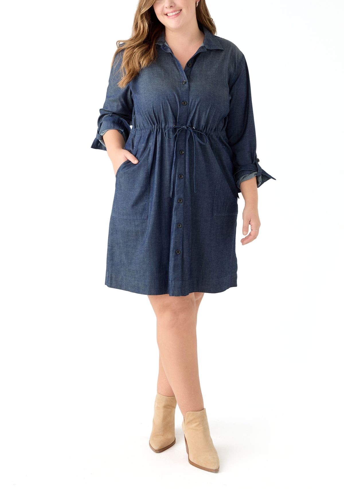 Plus Size Utility Shirt Dress