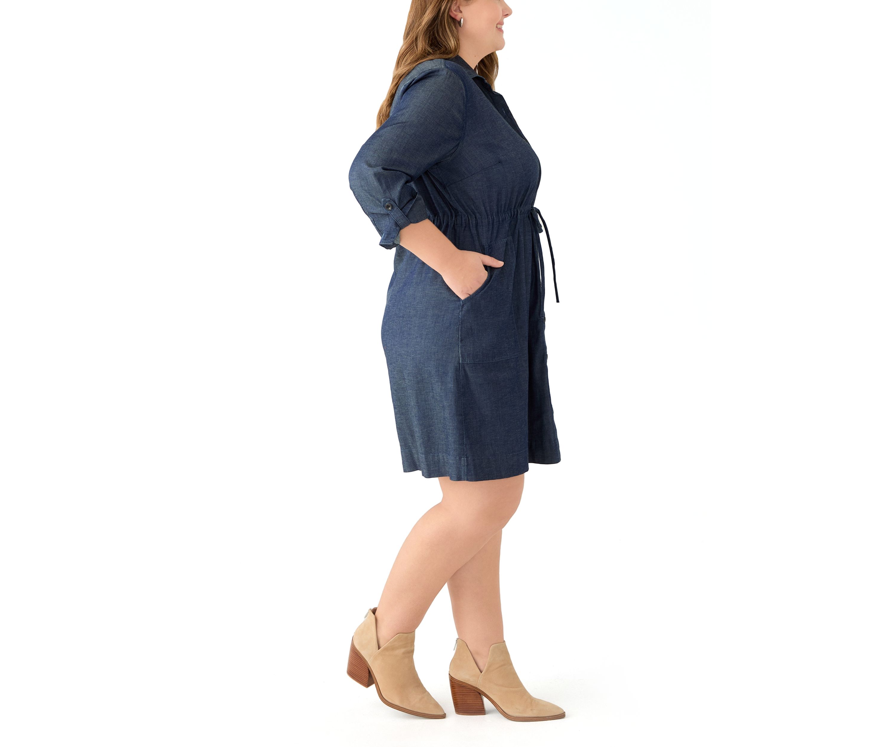 Plus Size Utility Shirt Dress