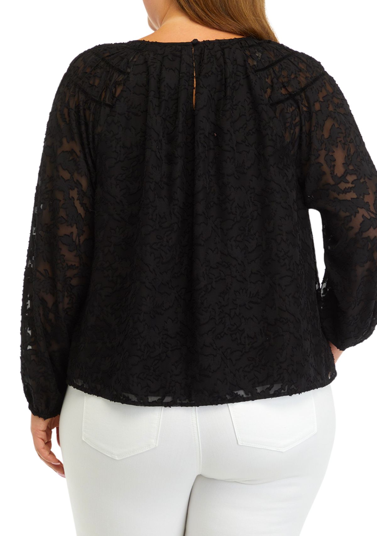 Plus Size Yoke Detail Top