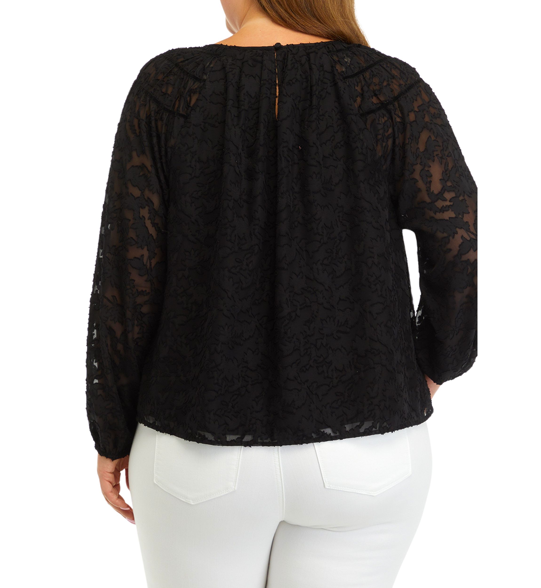 Plus Size Yoke Detail Top