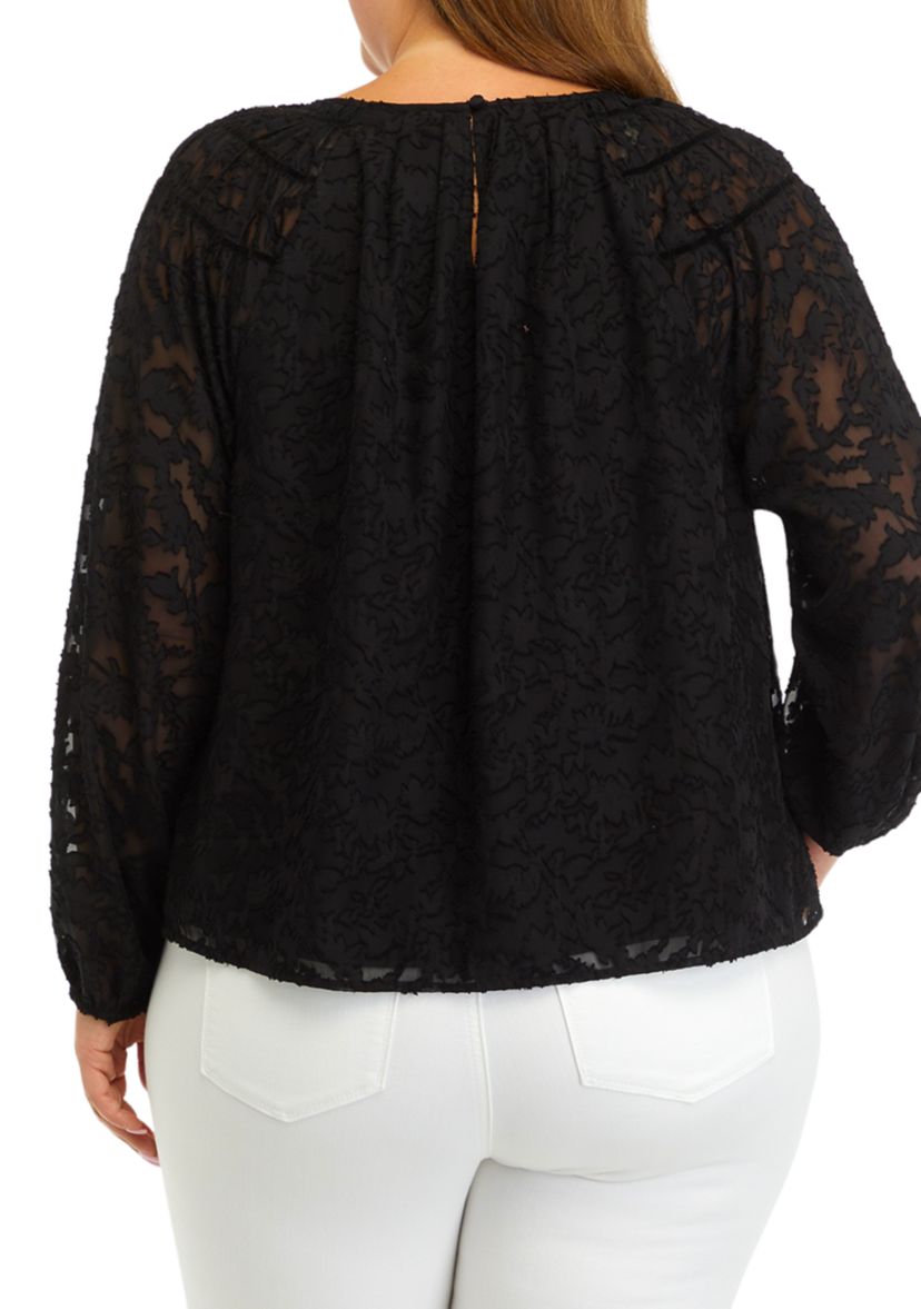 Plus Size Yoke Detail Top