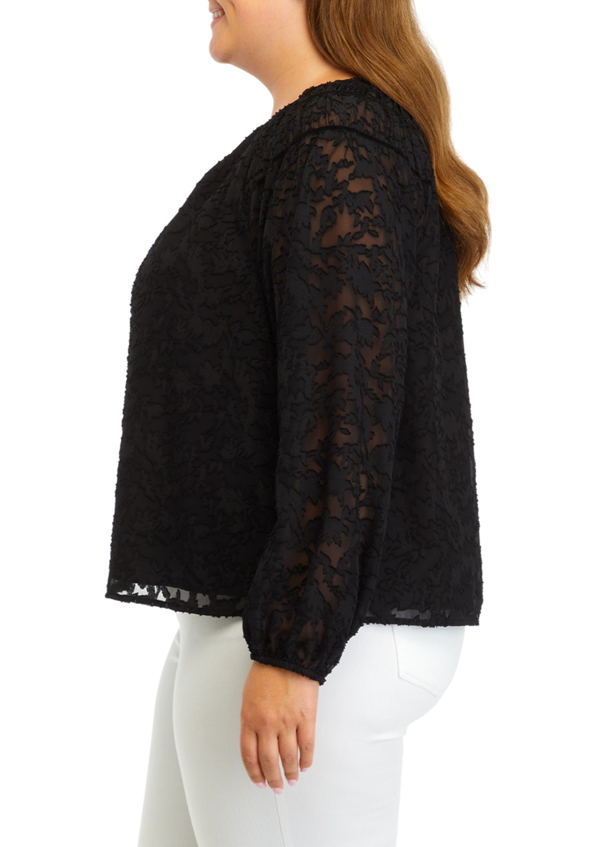 Plus Size Yoke Detail Top