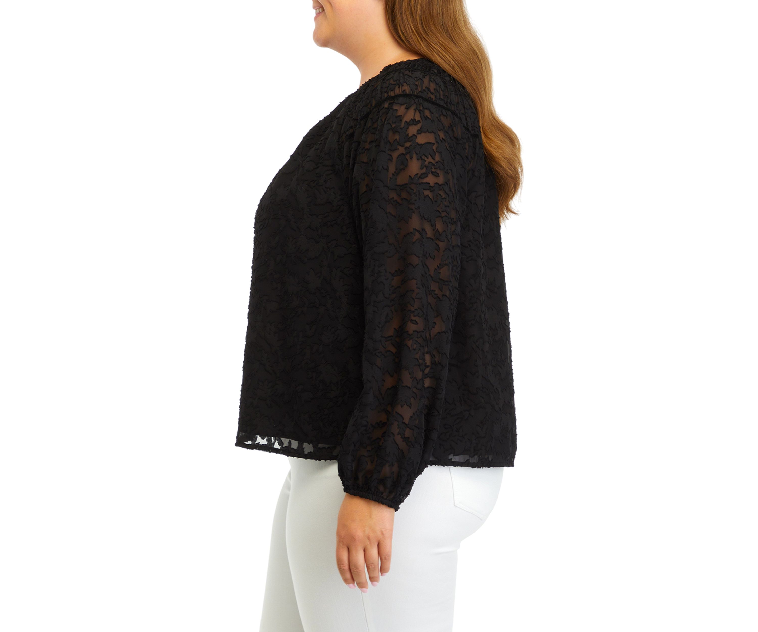 Plus Size Yoke Detail Top