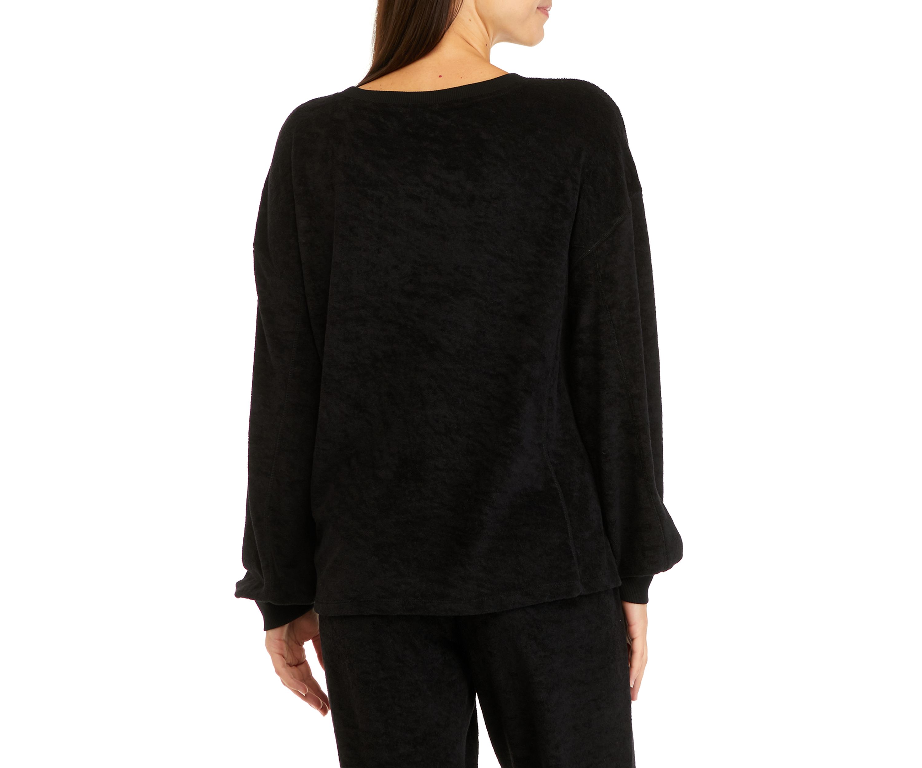 Studio Womens Terry Crew Neck Pullover