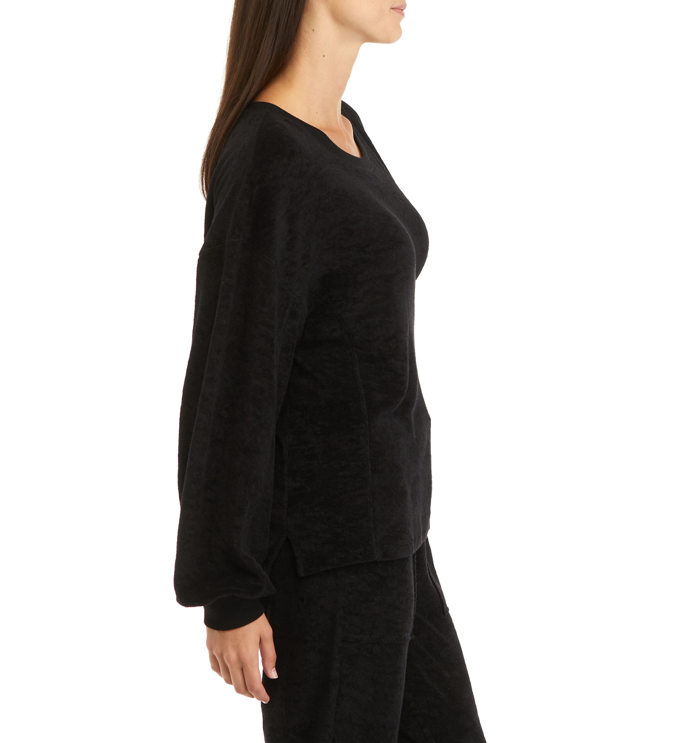 Studio Womens Terry Crew Neck Pullover