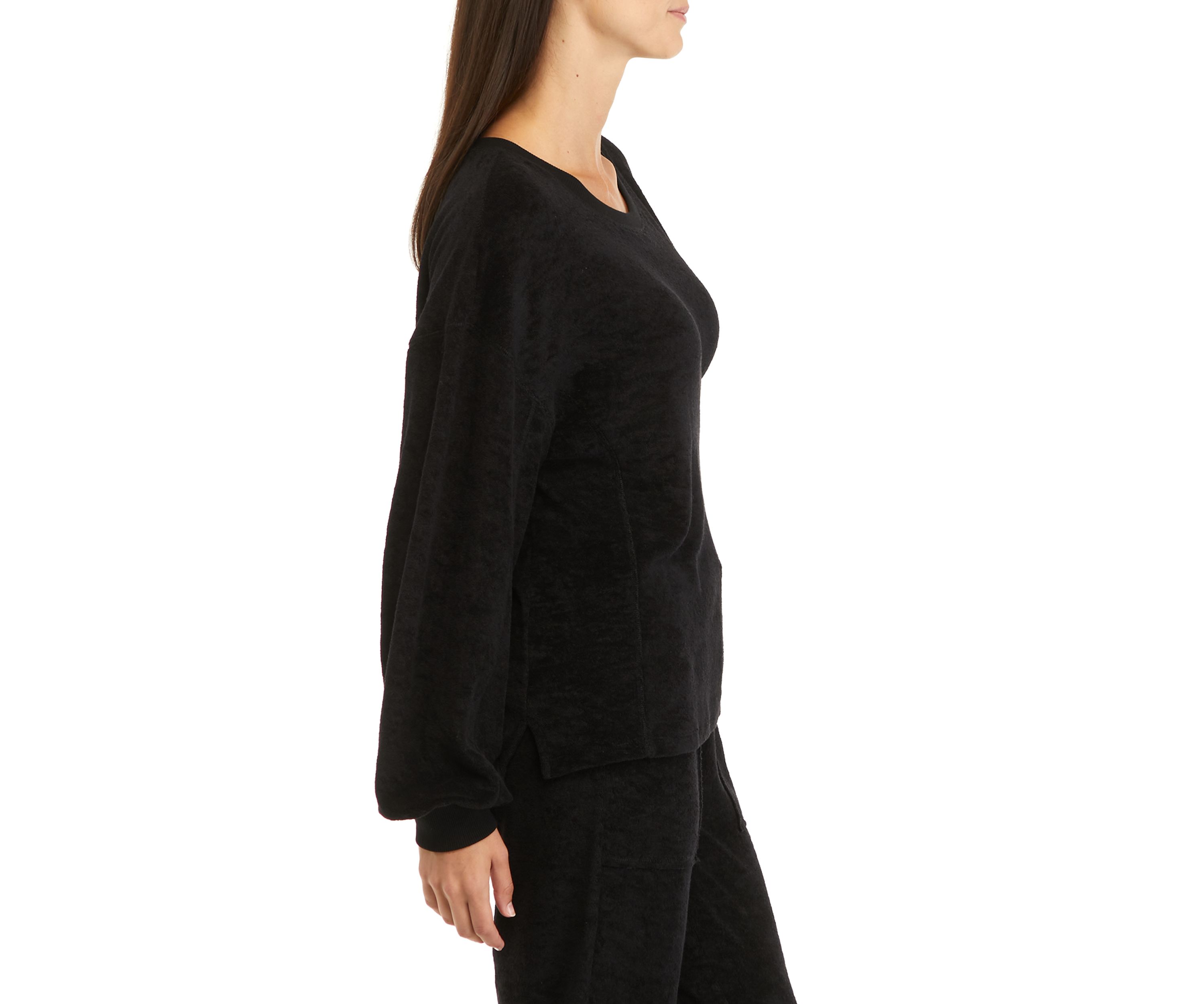 Studio Womens Terry Crew Neck Pullover