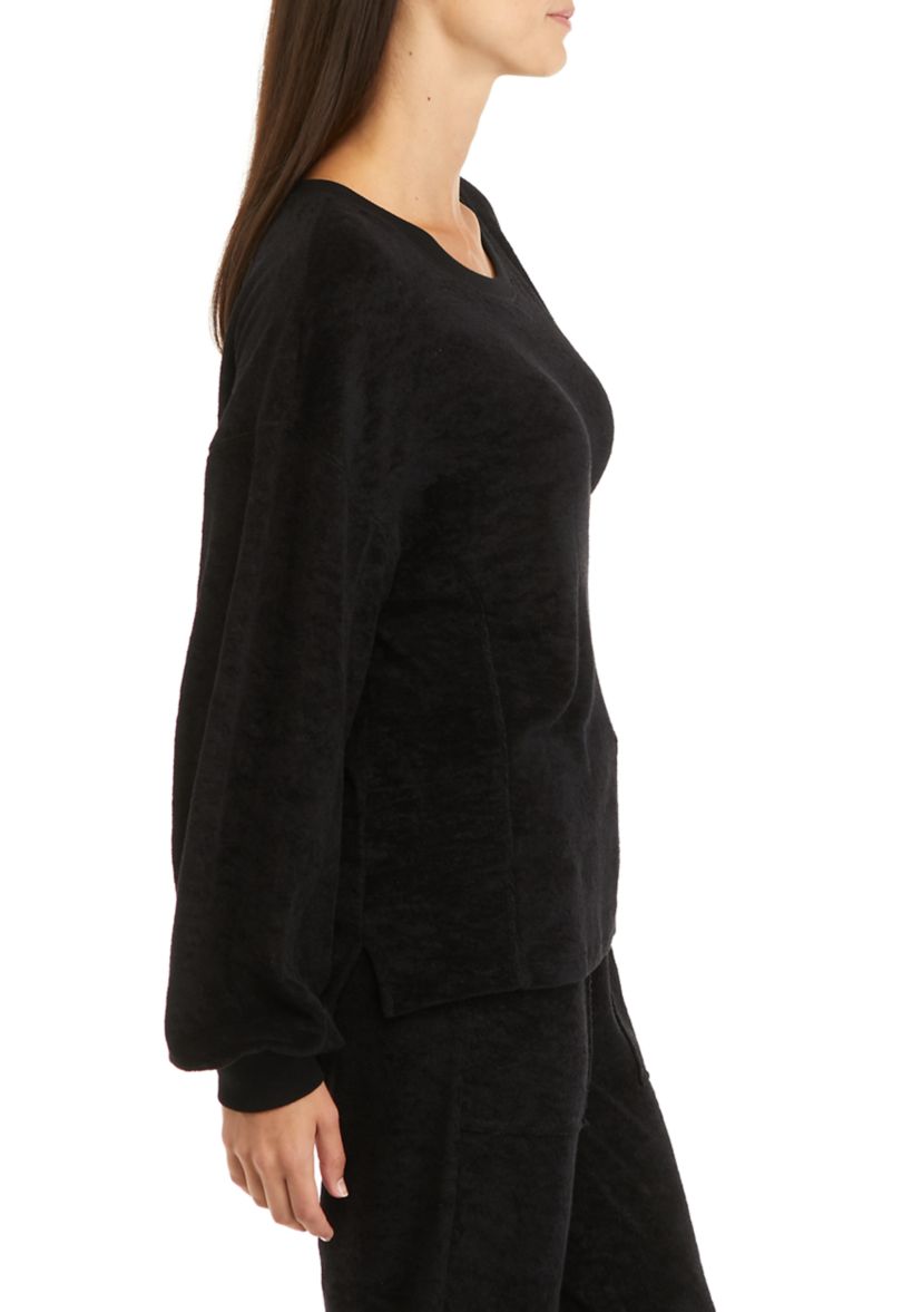 Studio Womens Terry Crew Neck Pullover
