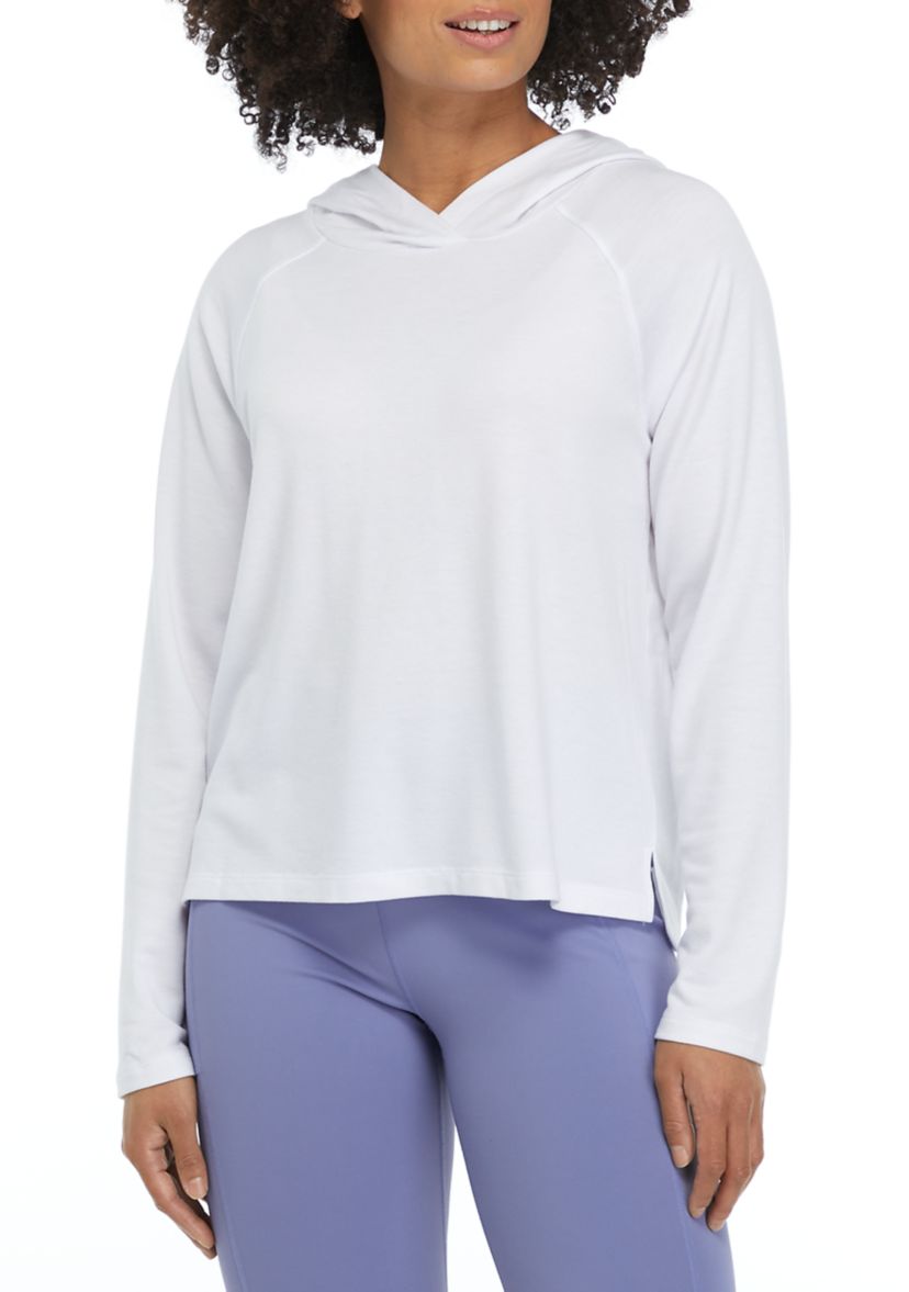 French Terry Cropped Crossover Neck Hoodie