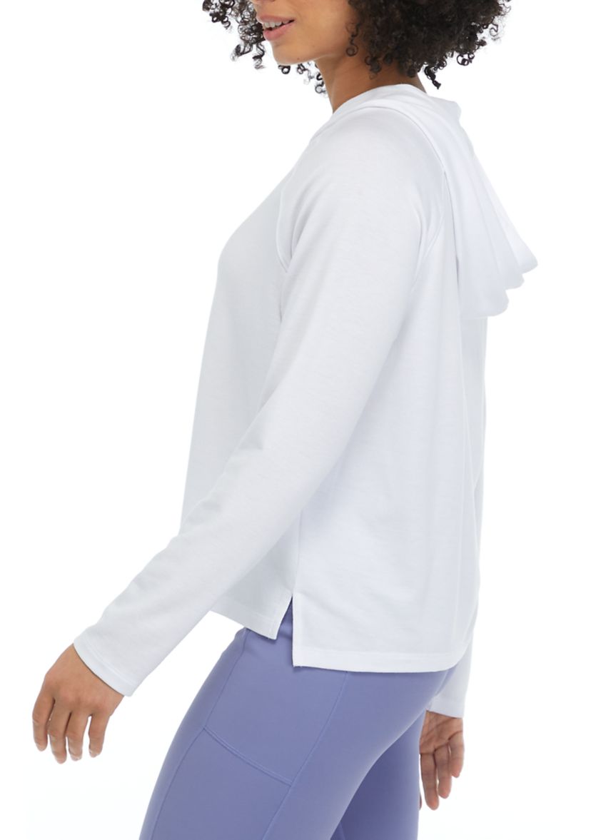 French Terry Cropped Crossover Neck Hoodie