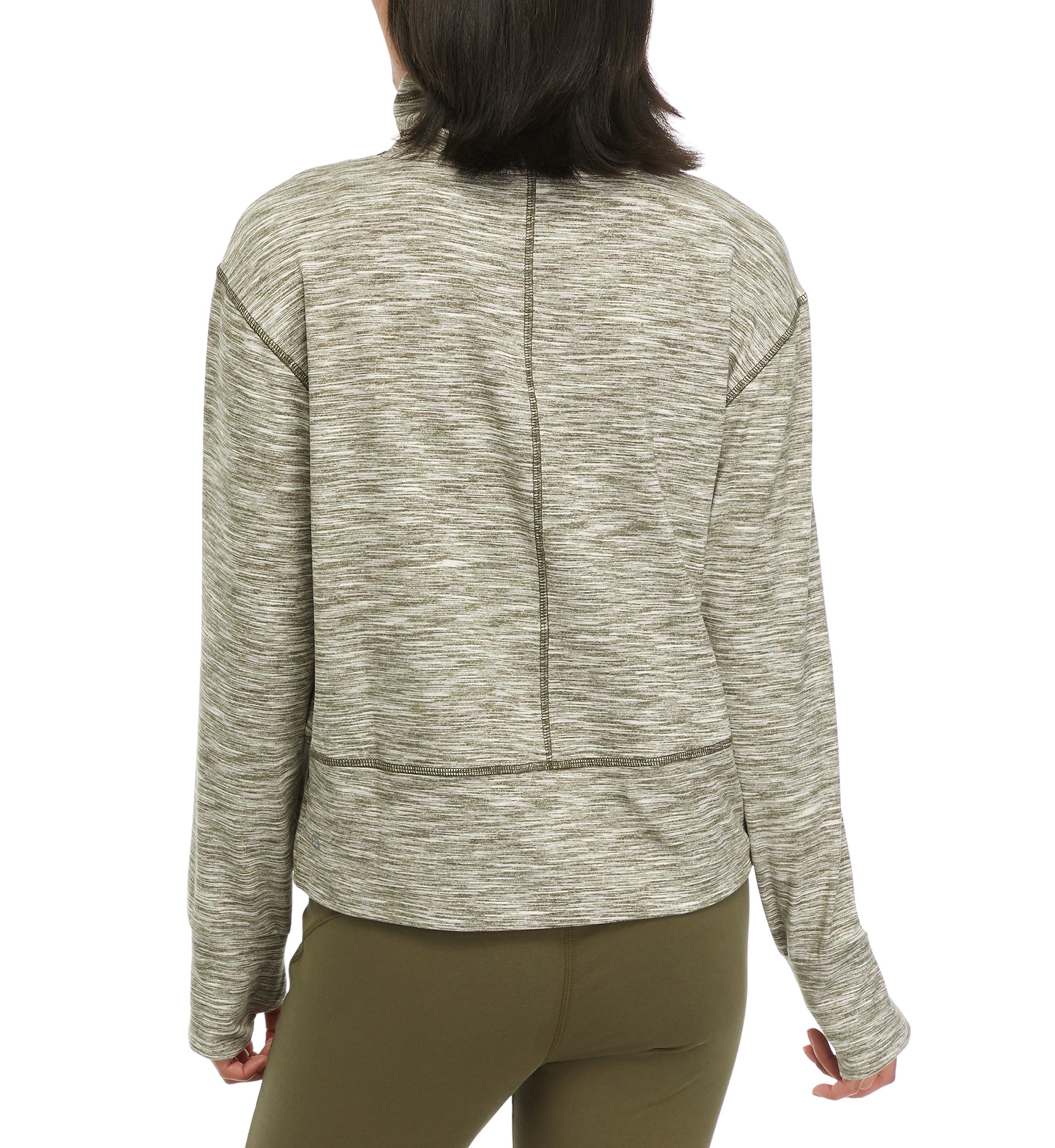 Petite Peached Multi Space Dye Jersey Meet and Greet Cowl Neck Pullover
