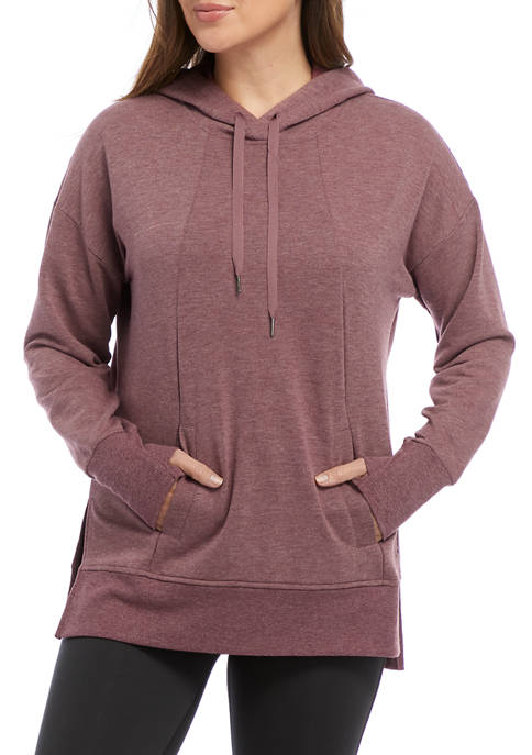 RBX Fleece Hoodie Tunic with Pockets &amp; Side