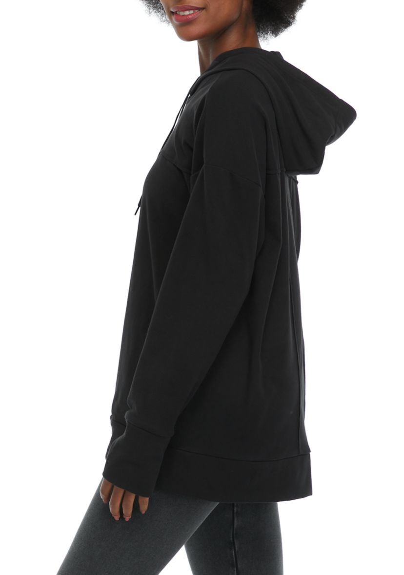Plushed Interlock Drop Shoulder Hoodie with Pockets
