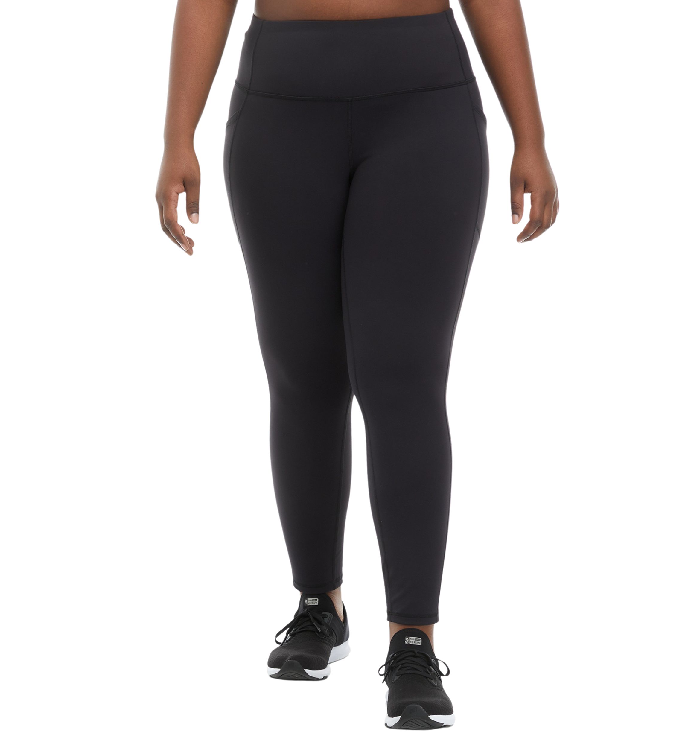 Plus Size Doubled Peached Fine Interlock Full Length Leggings with Pocket