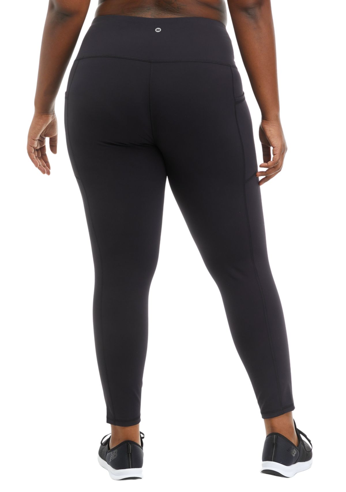 Plus Size Doubled Peached Fine Interlock Full Length Leggings with Pocket