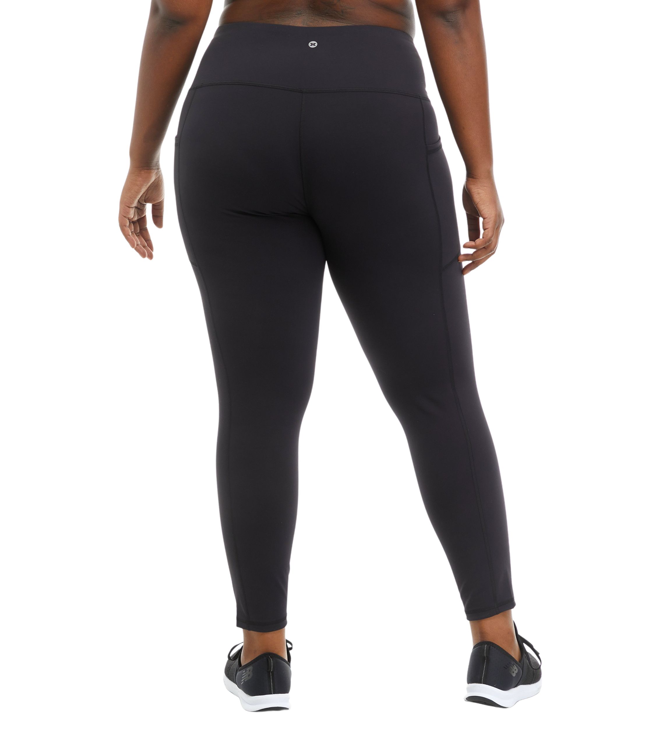Plus Size Doubled Peached Fine Interlock Full Length Leggings with Pocket
