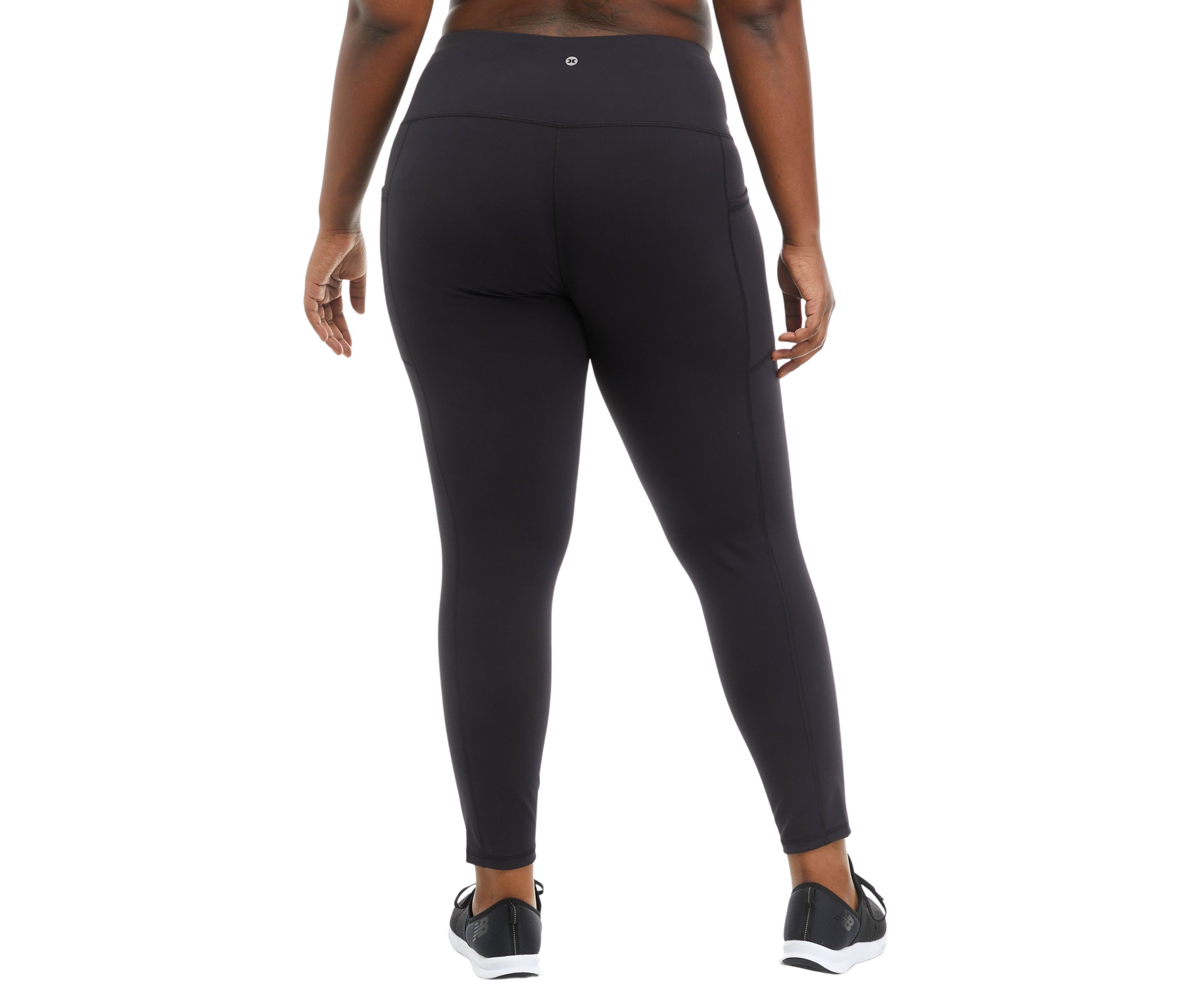 Plus Size Doubled Peached Fine Interlock Full Length Leggings with Pocket