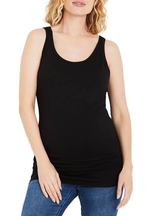 Motherhood Maternity Side Ruched Scoop Neck Maternity Tank