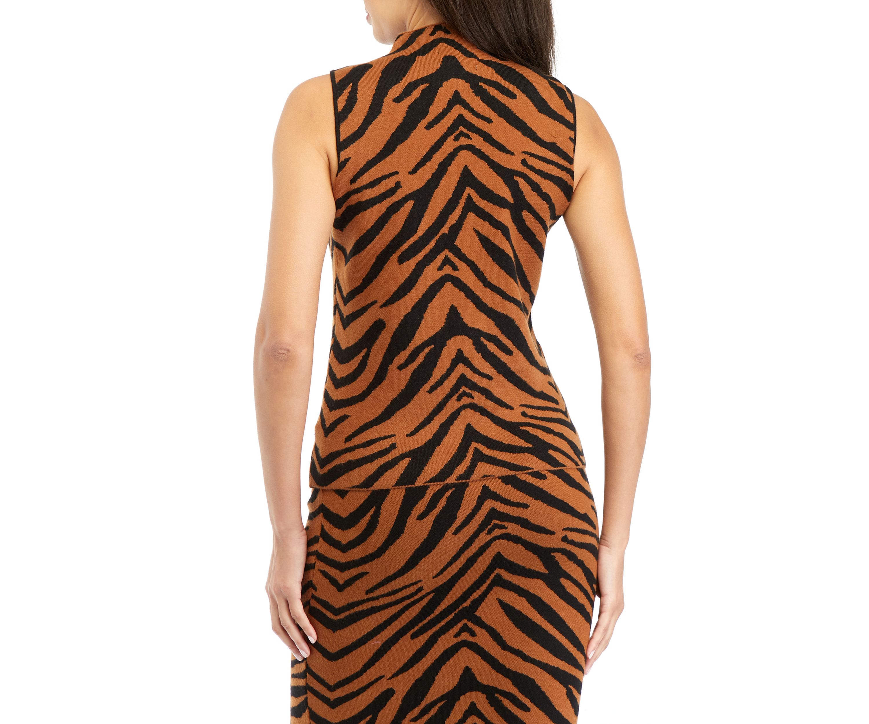 Womens Zebra Printed Sweater