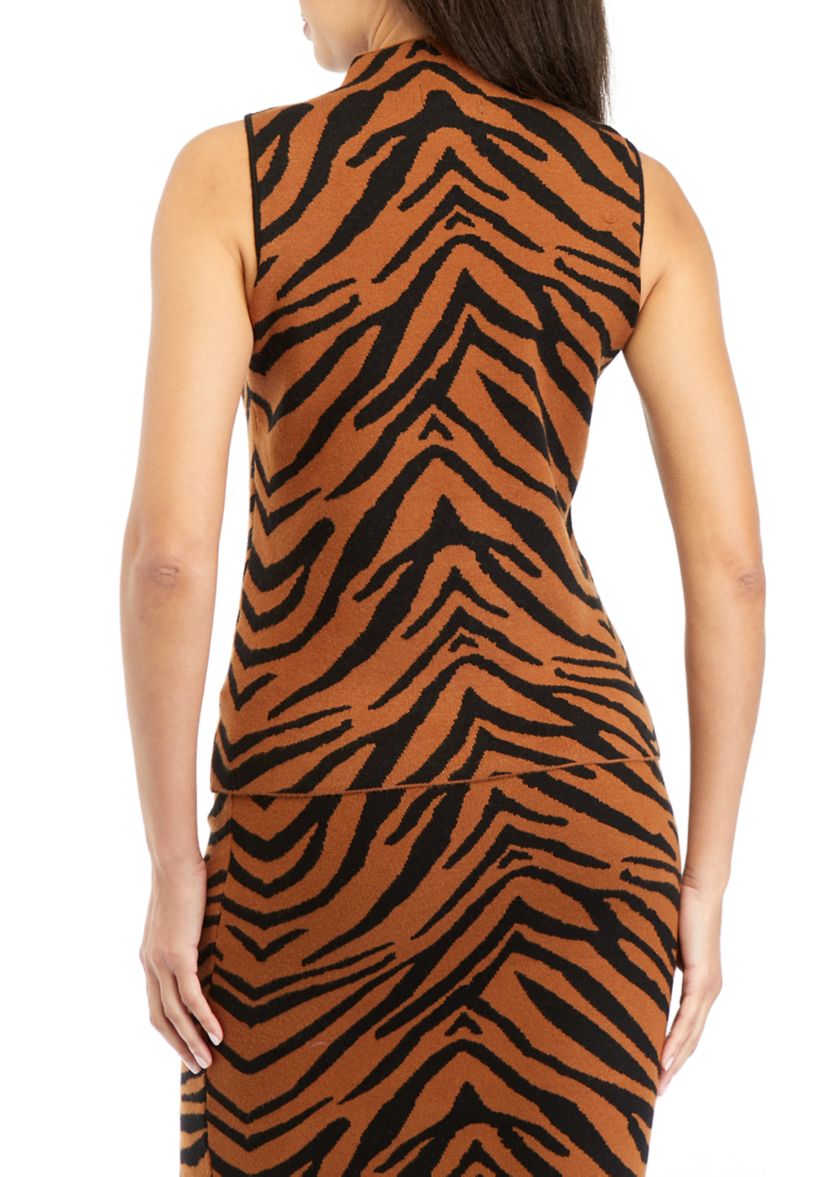 Womens Zebra Printed Sweater