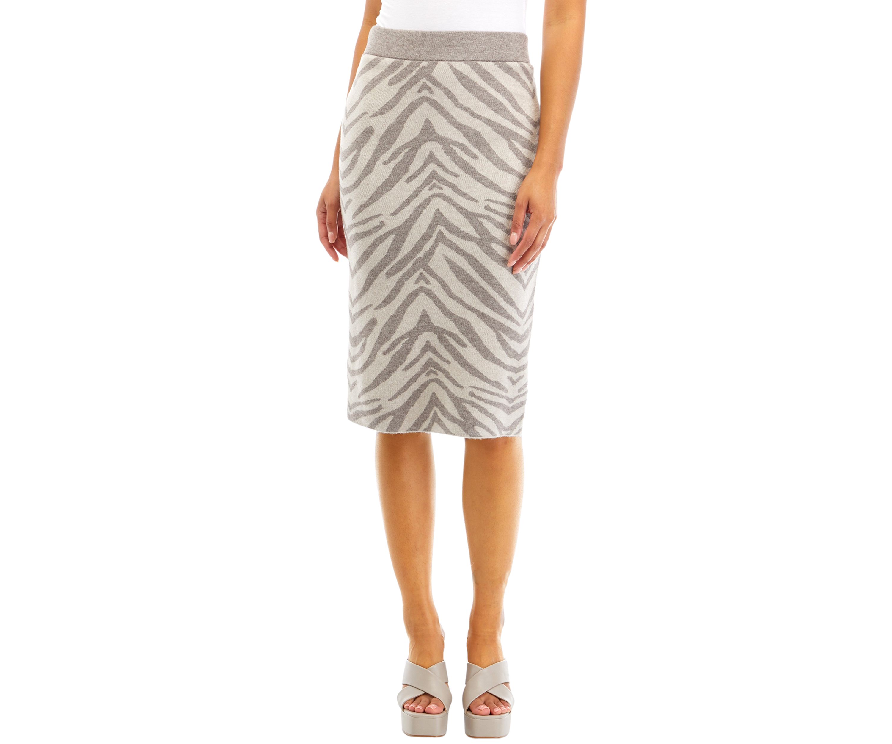Womens Printed Sweater Knit Skirt