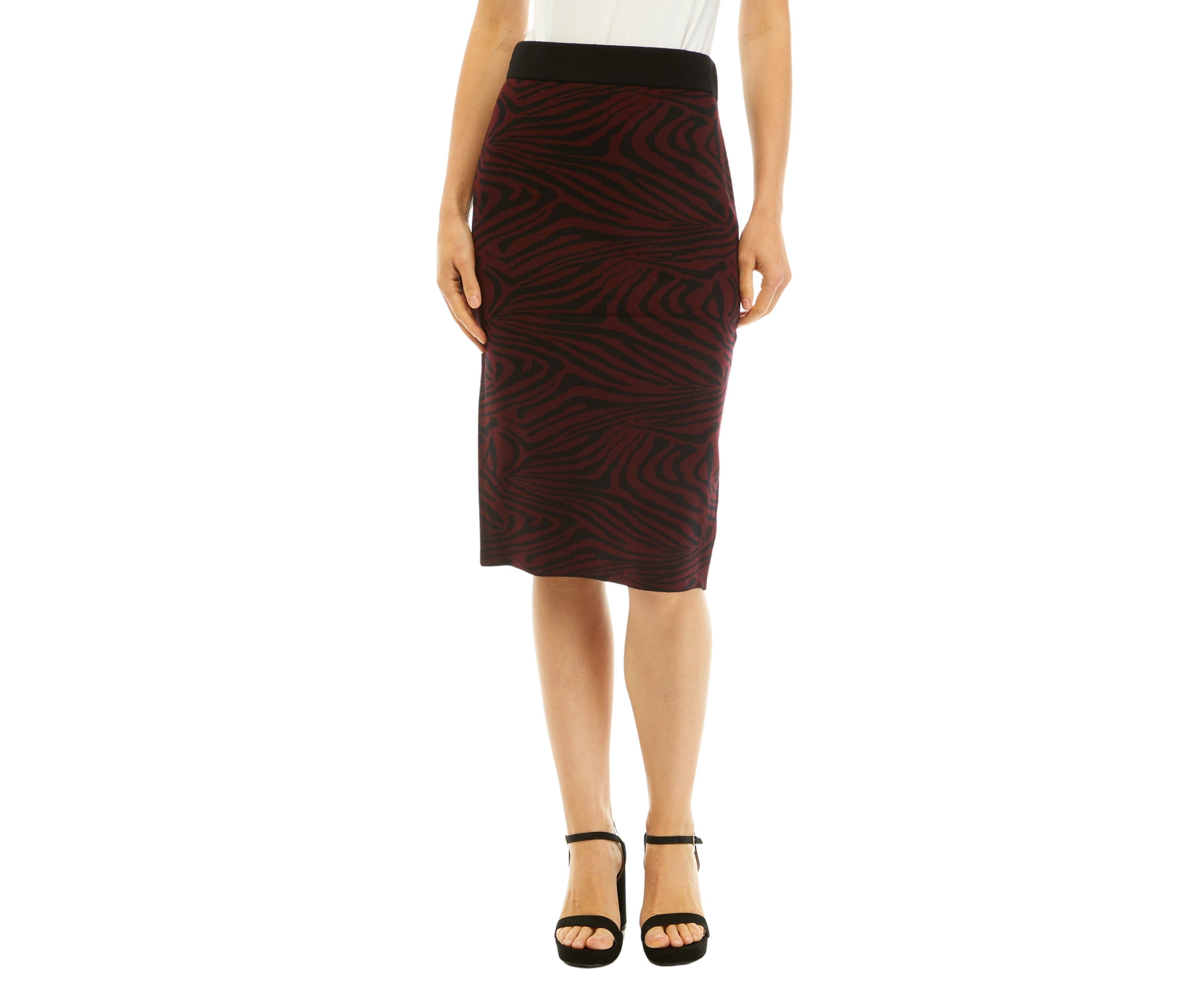 Womens Swirl Print Sweater Skirt