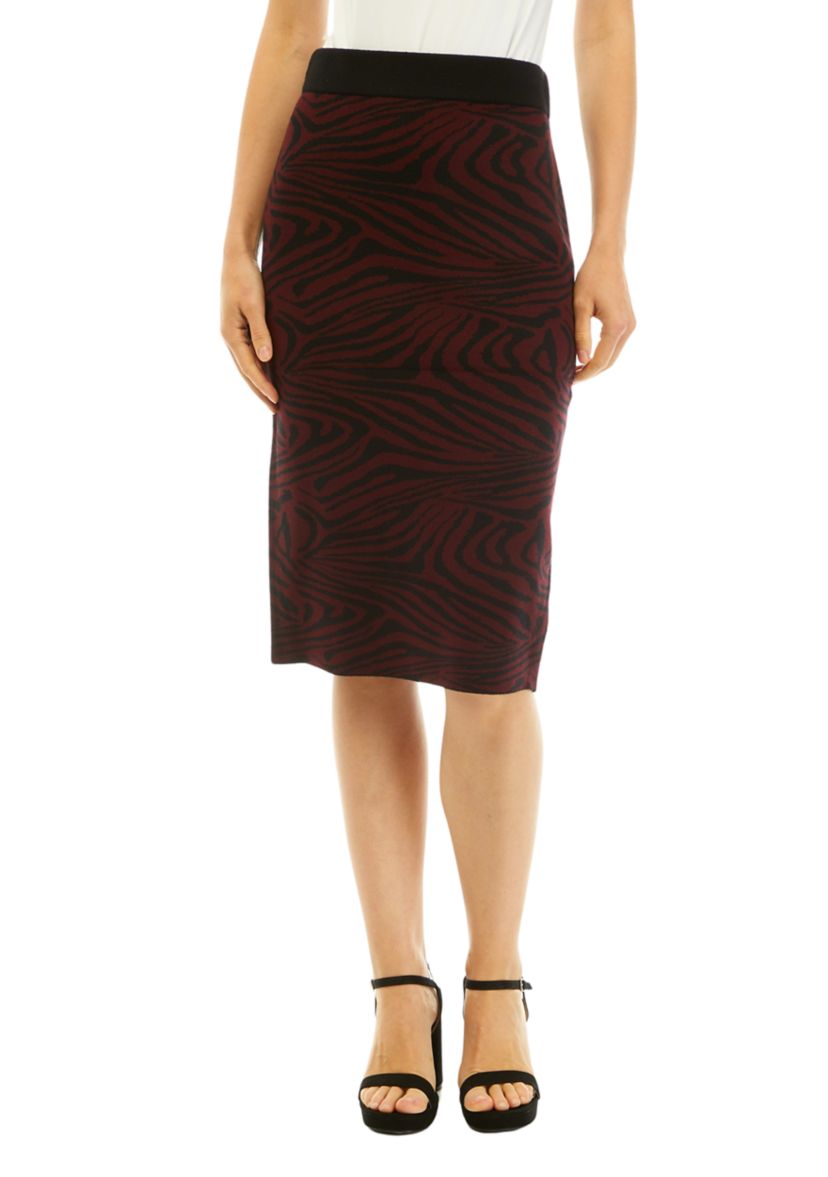 Womens Swirl Print Sweater Skirt