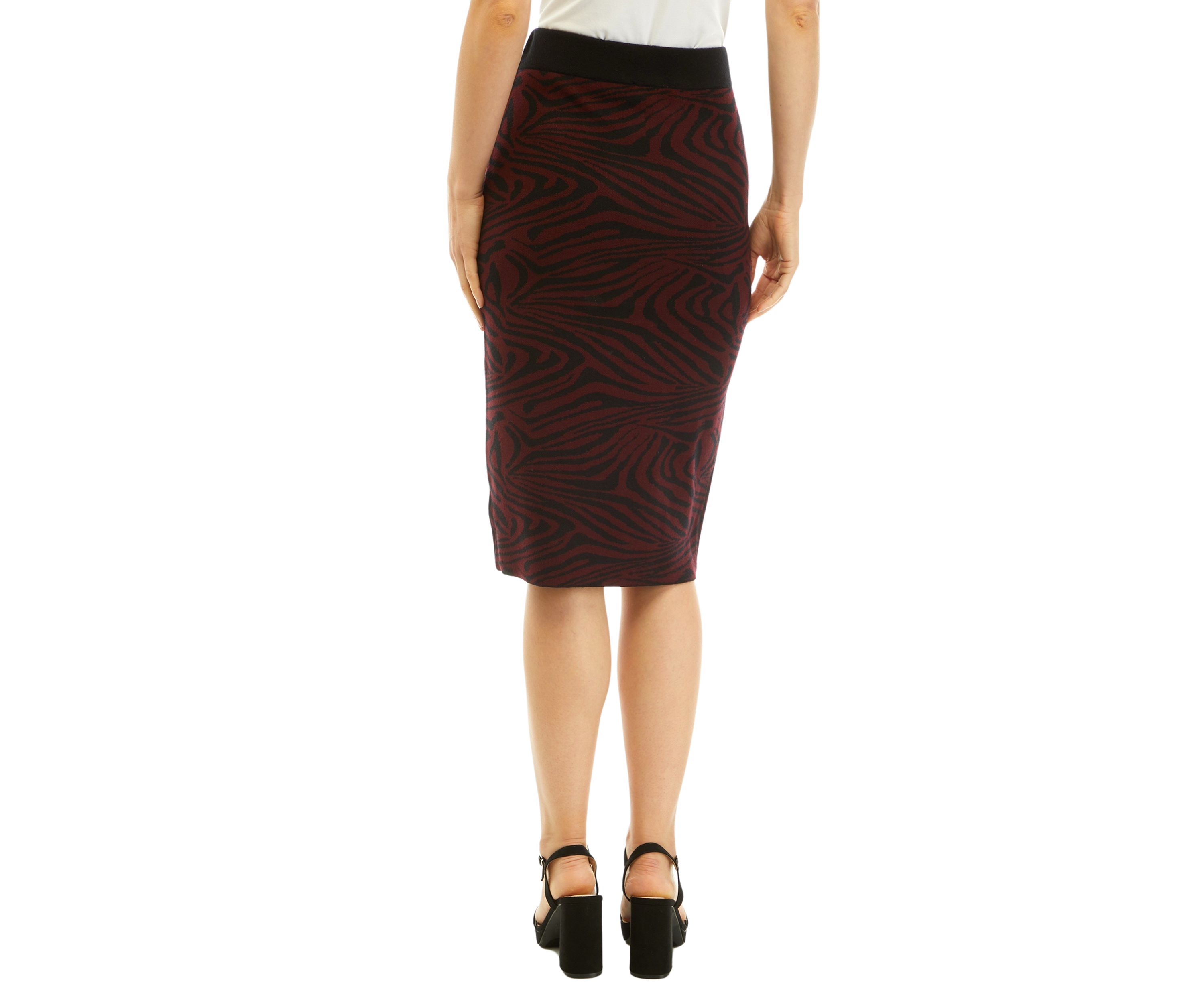 Womens Swirl Print Sweater Skirt