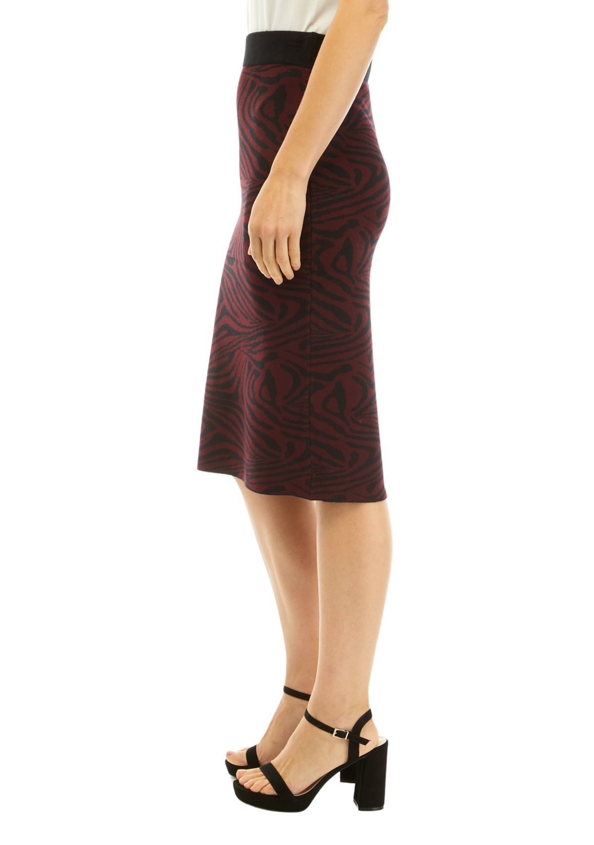 Womens Swirl Print Sweater Skirt