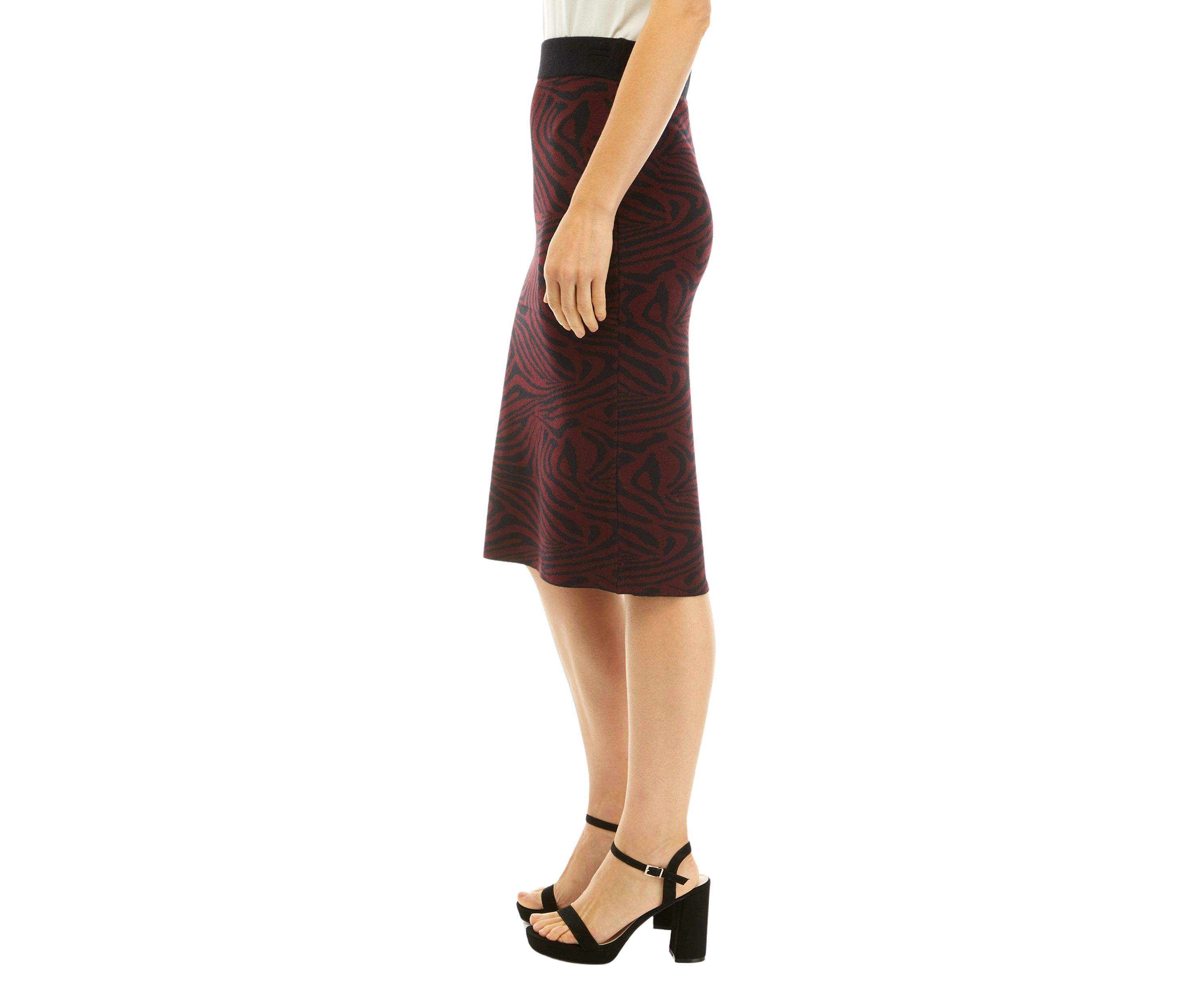 Womens Swirl Print Sweater Skirt