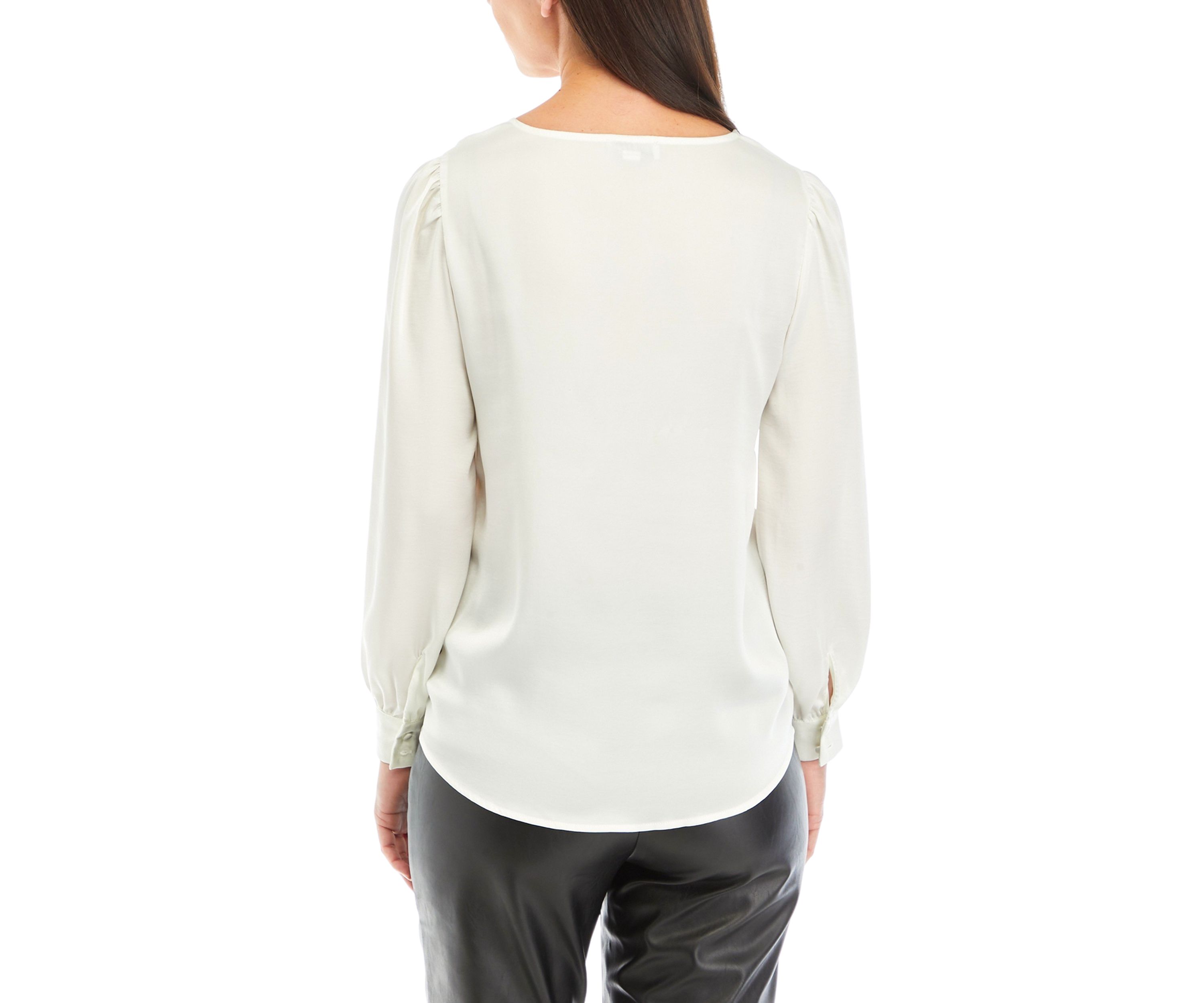 Womens V-Neck Stud Front Blouse