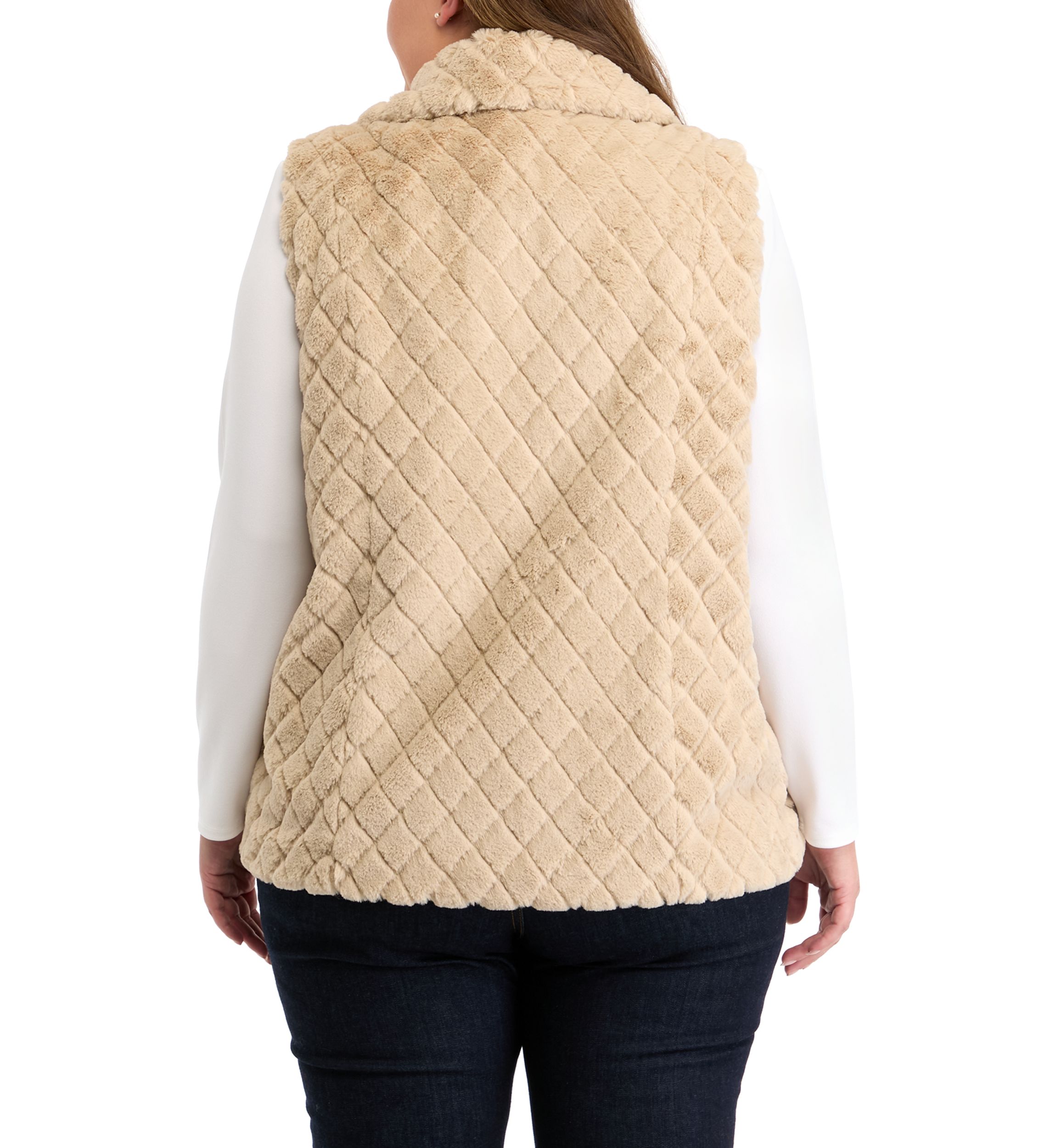 Plus Size Faux Fur Vest