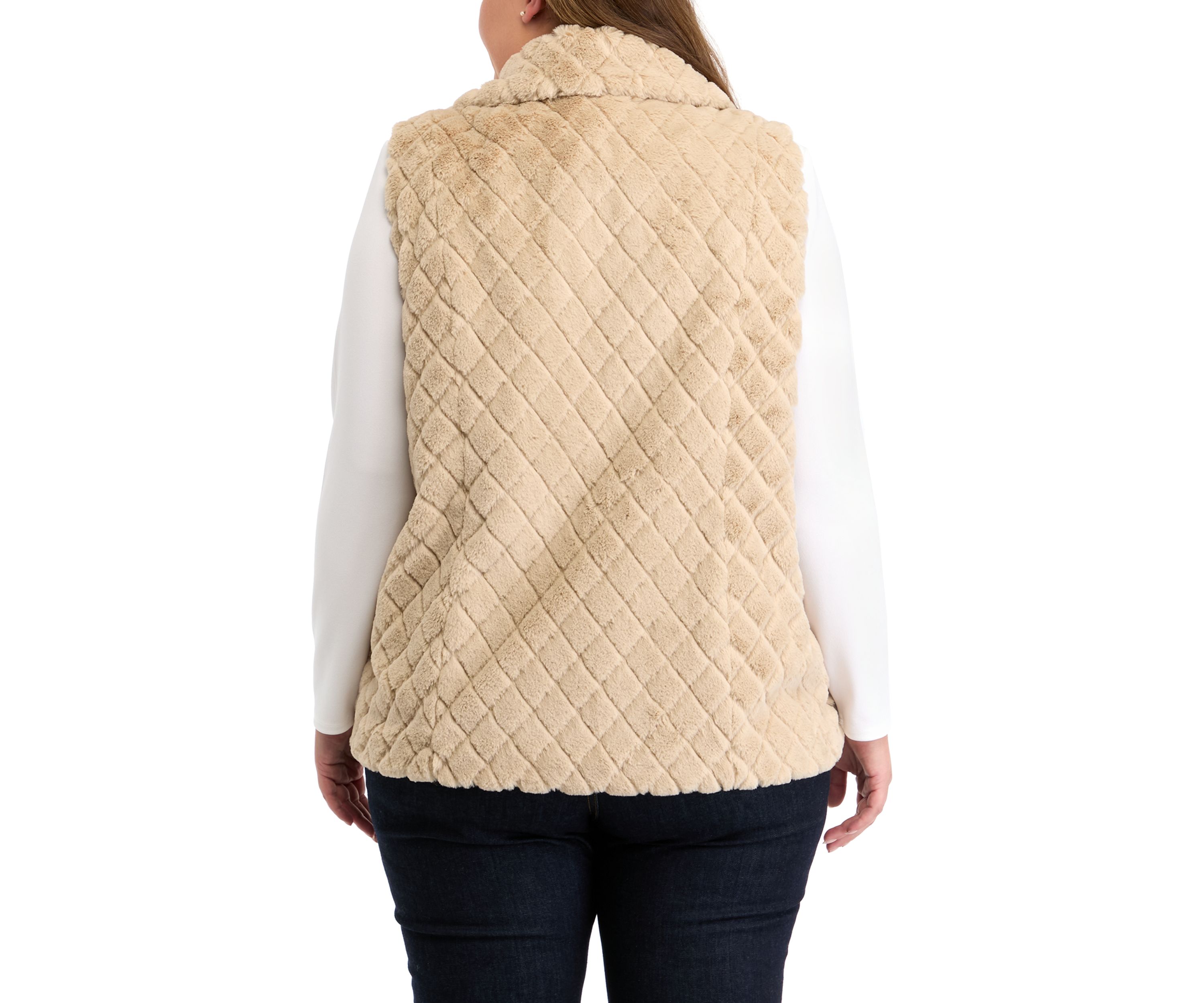 Plus Size Faux Fur Vest