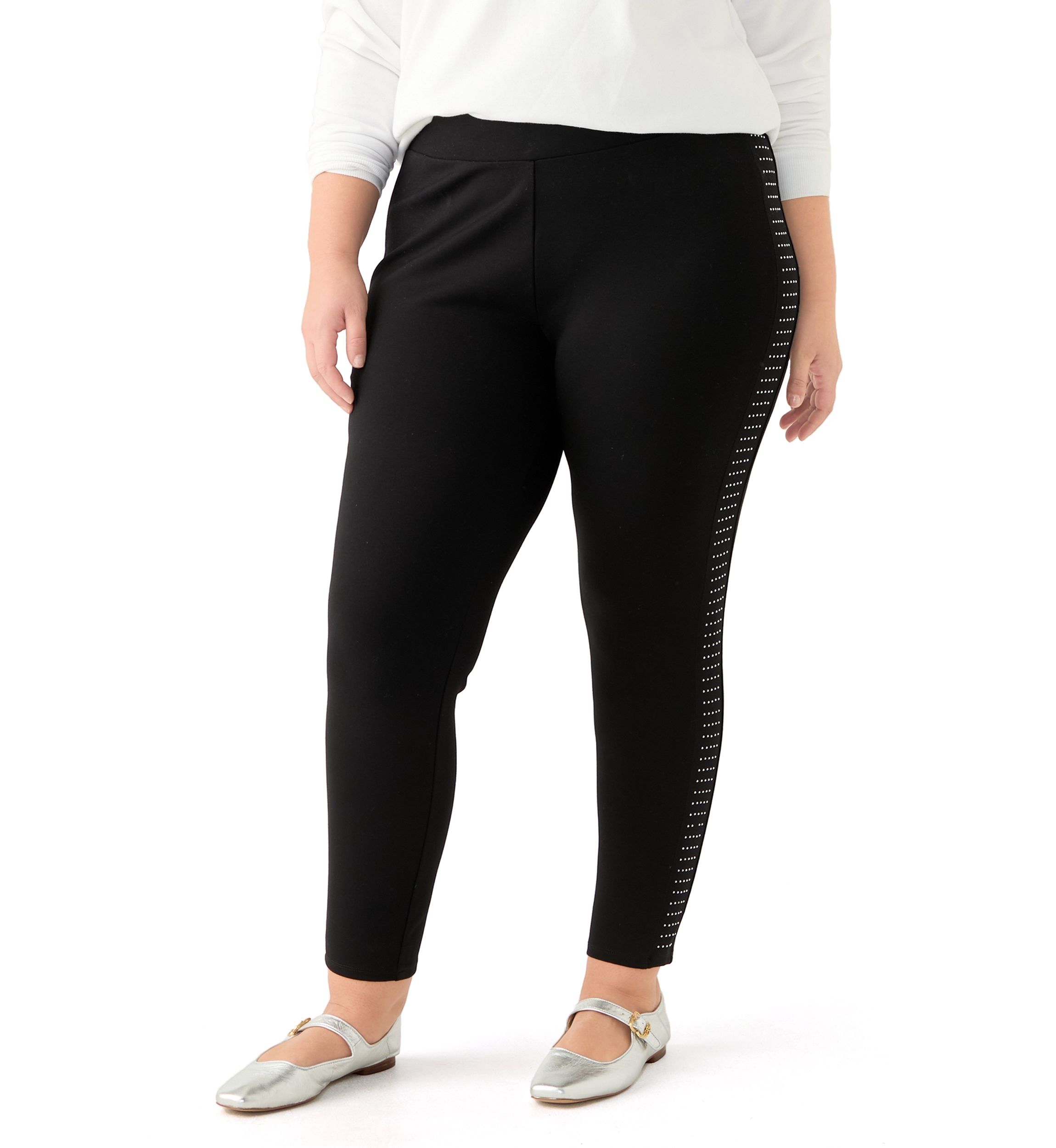 Plus Size Side Studded Leggings