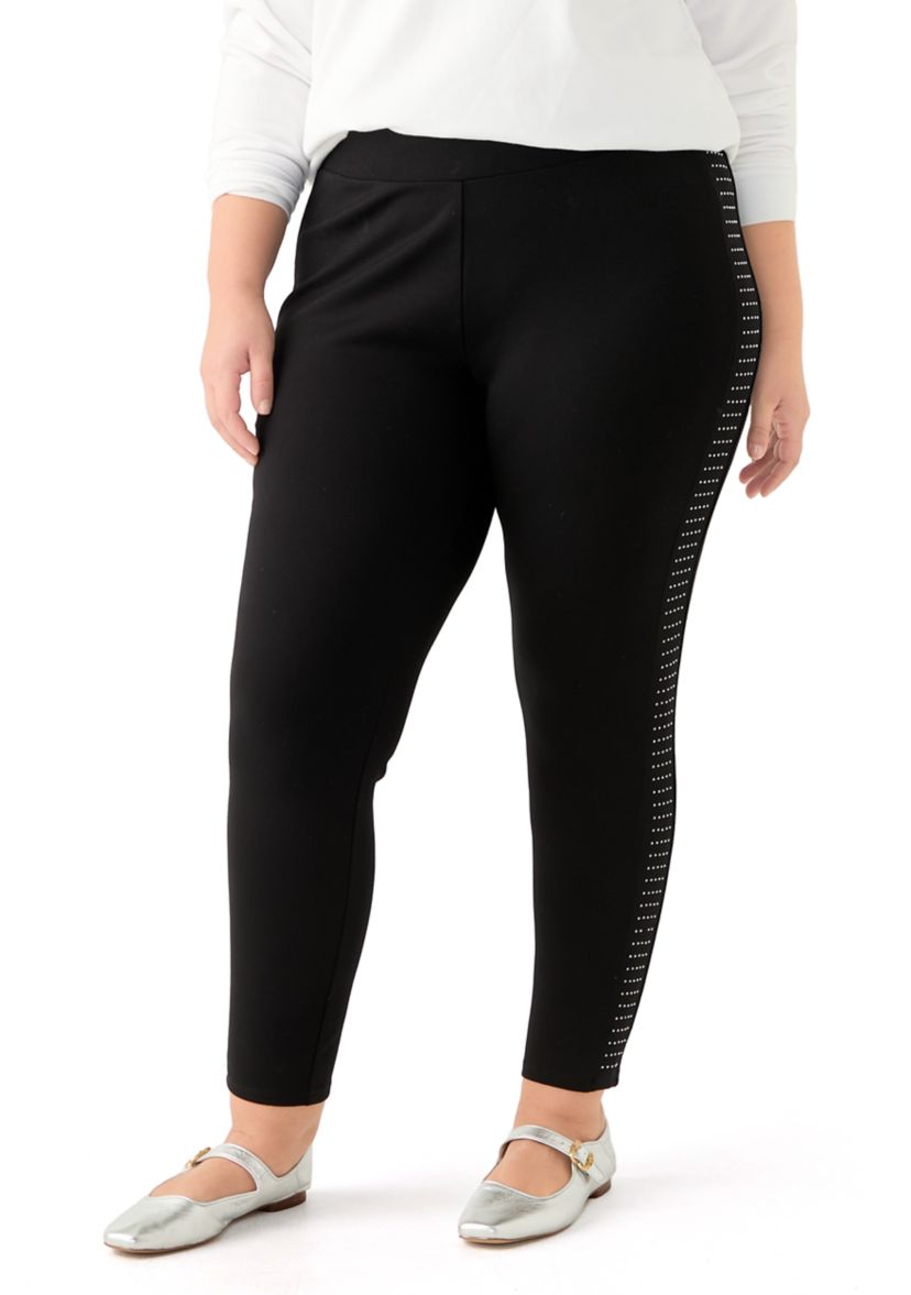 Plus Size Side Studded Leggings