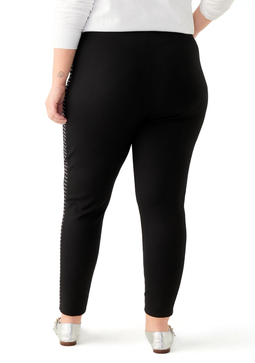 Plus Size Side Studded Leggings
