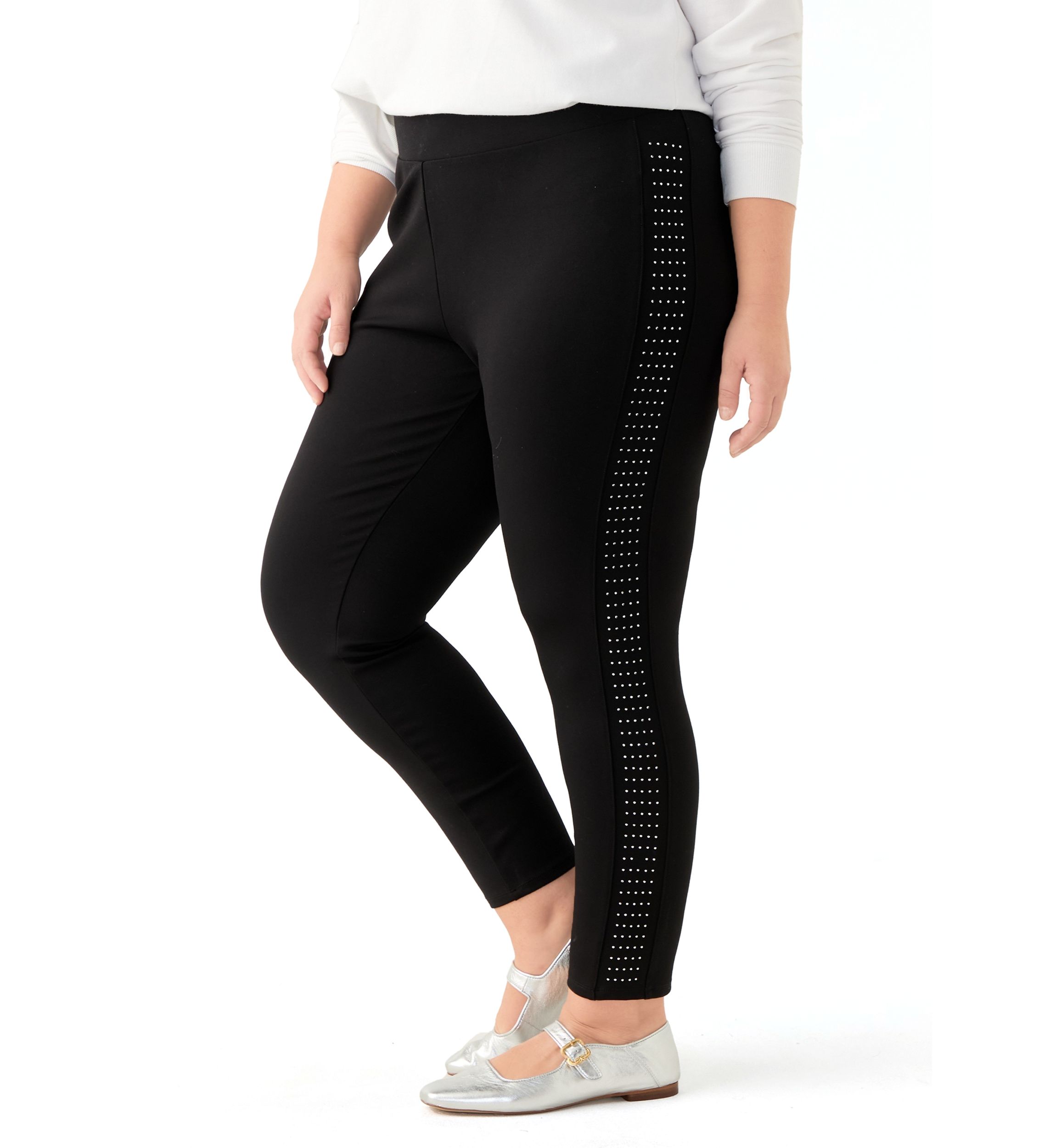 Plus Size Side Studded Leggings