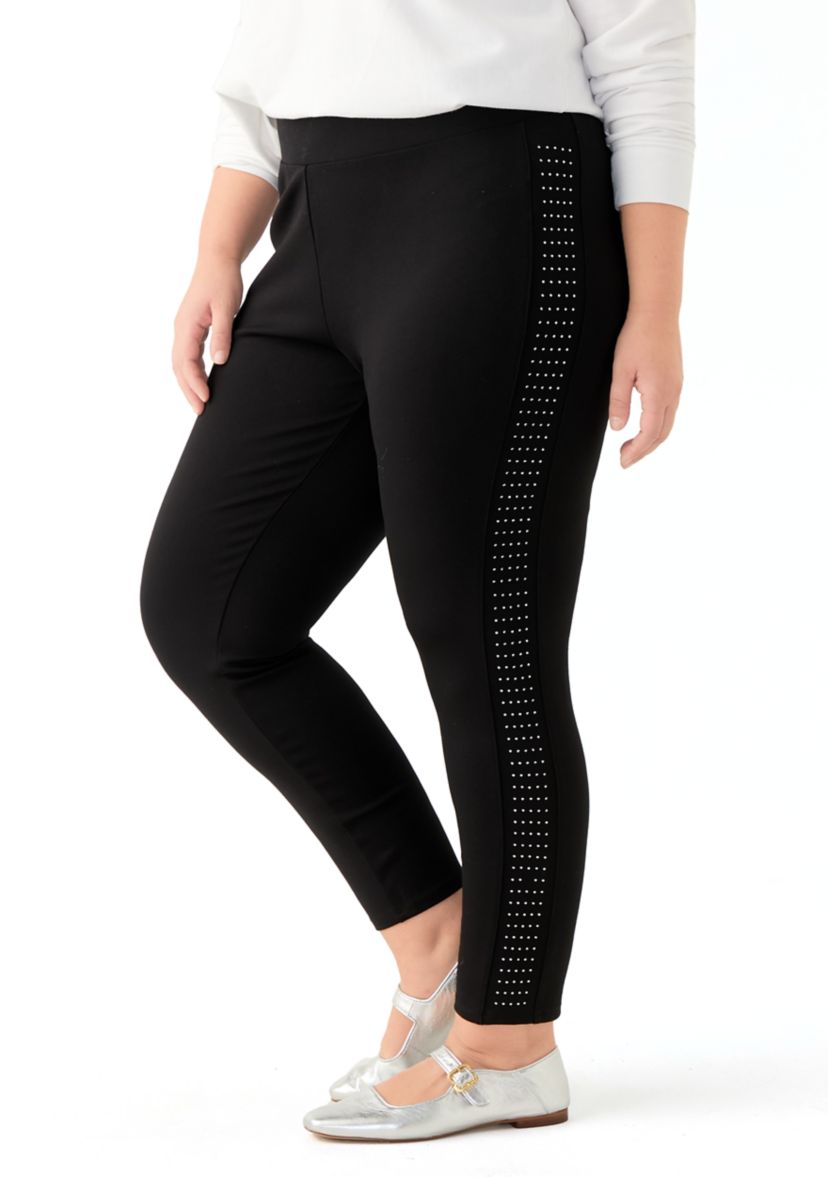 Plus Size Side Studded Leggings