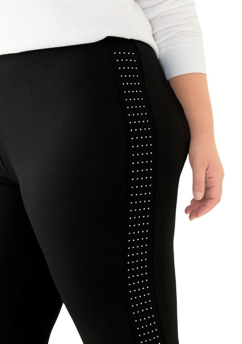 Plus Size Side Studded Leggings