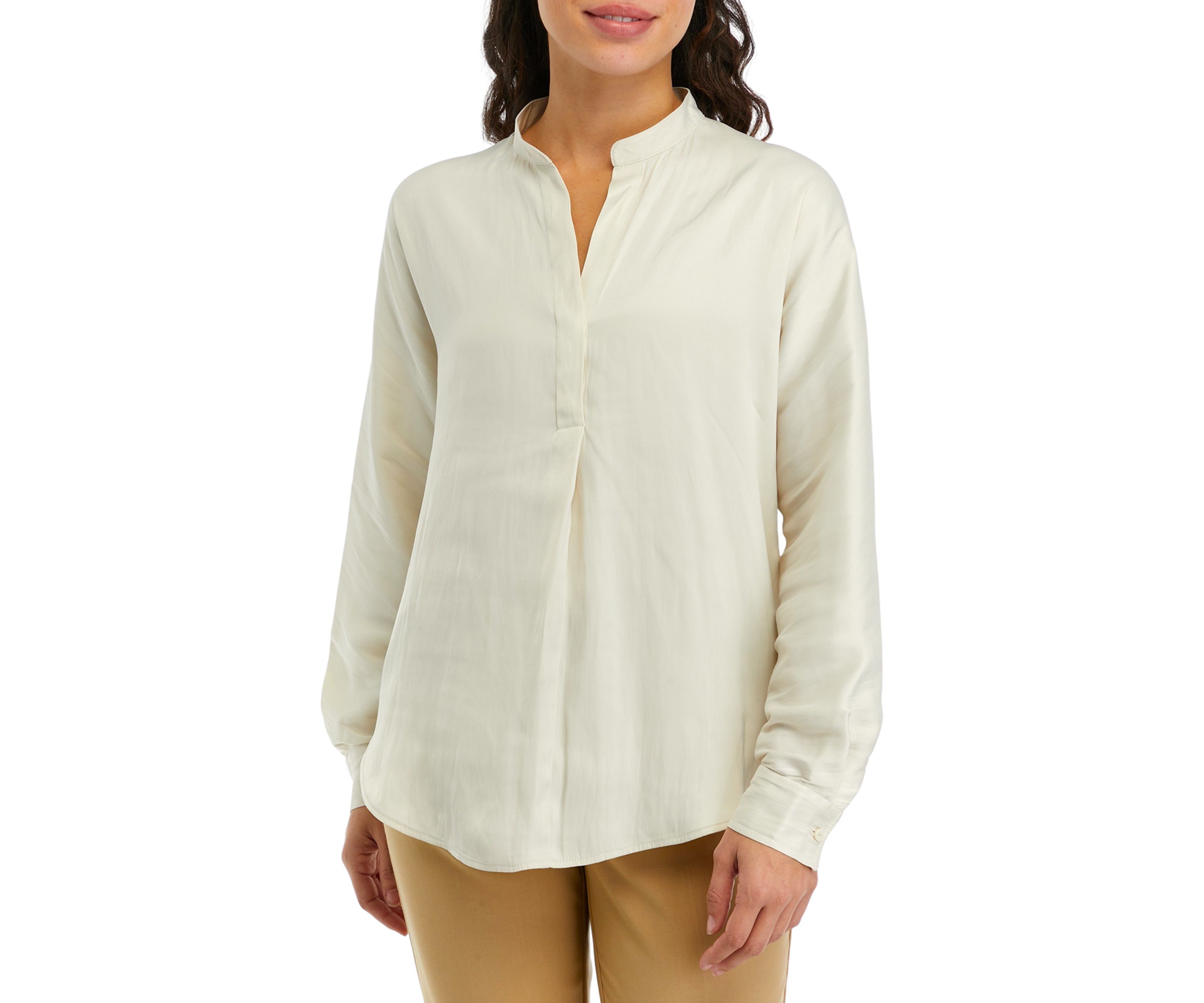 Petite Long Sleeve Airflow Tunic Shirt