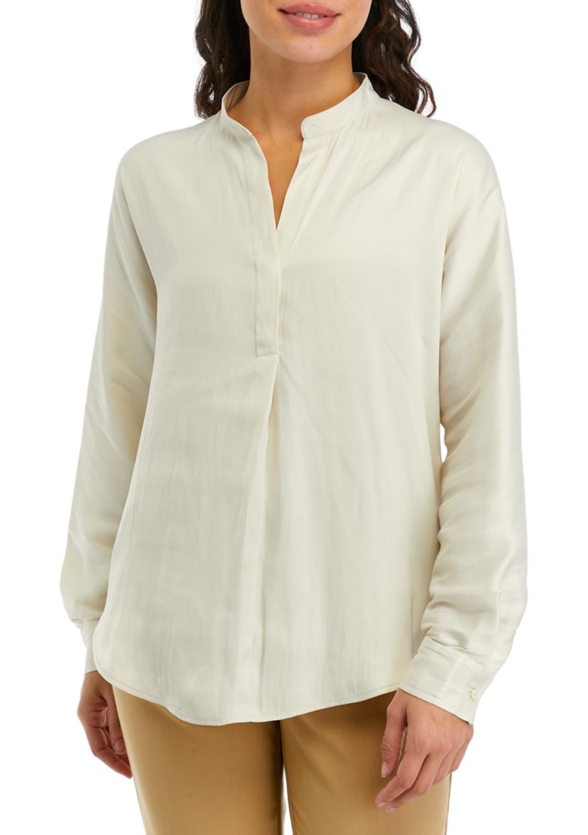 Petite Long Sleeve Airflow Tunic Shirt