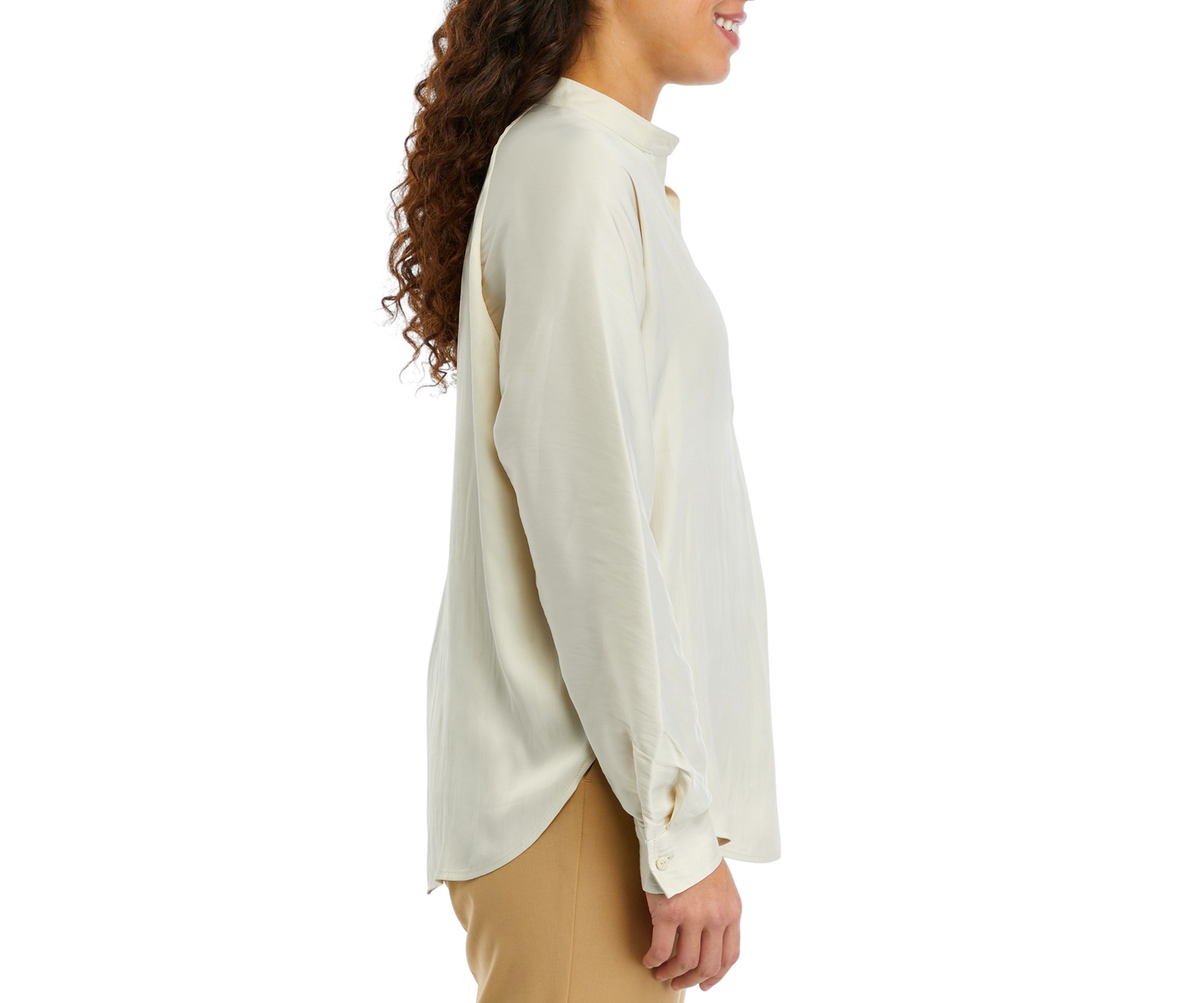 Petite Long Sleeve Airflow Tunic Shirt