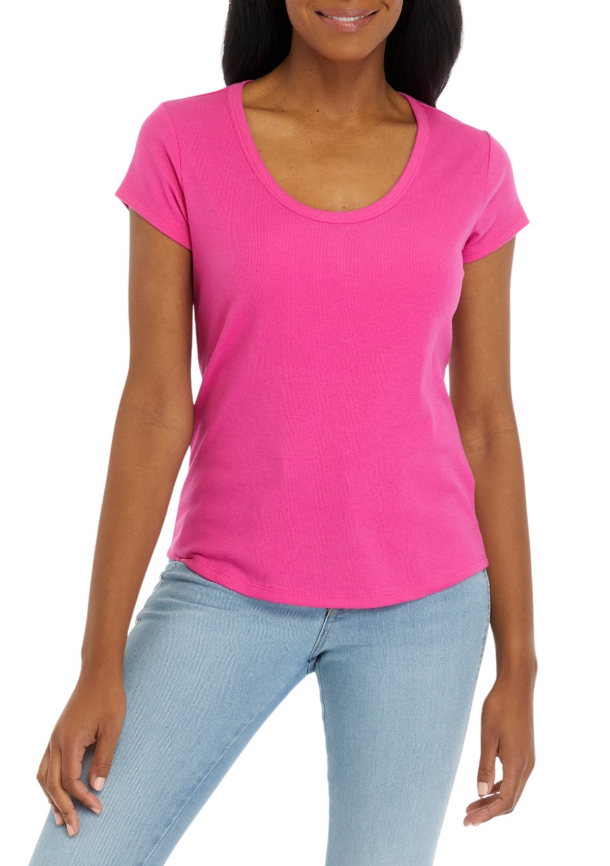 Womens Short Sleeve Knit T-Shirt 