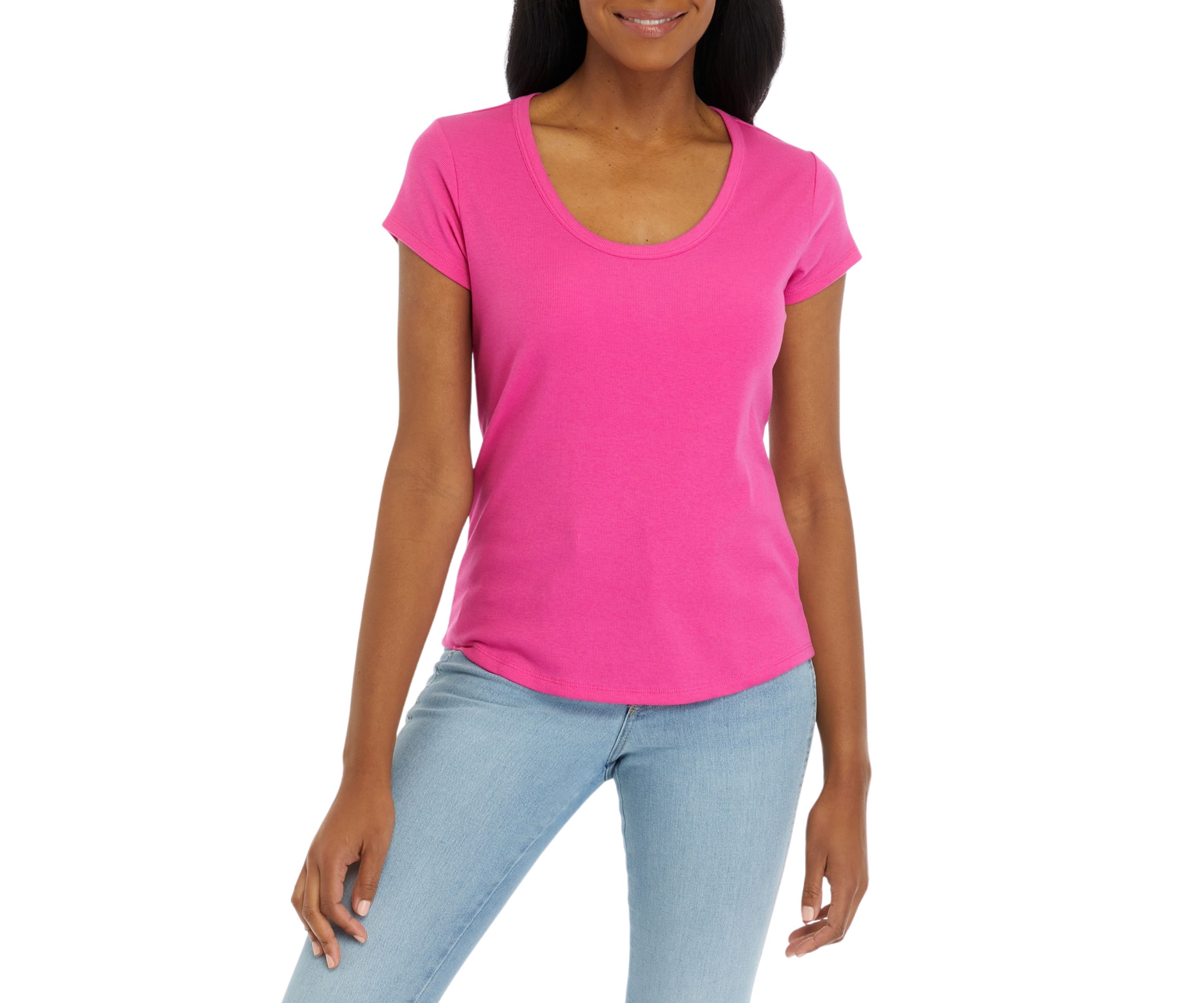 Womens Short Sleeve Knit T-Shirt 